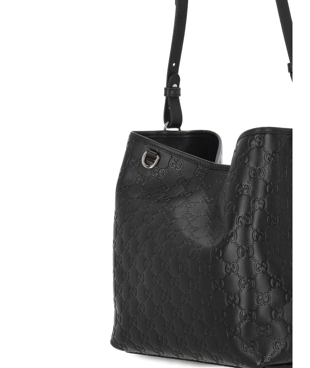 GUCCI Черная кожаная сумка через плечо, фото 4