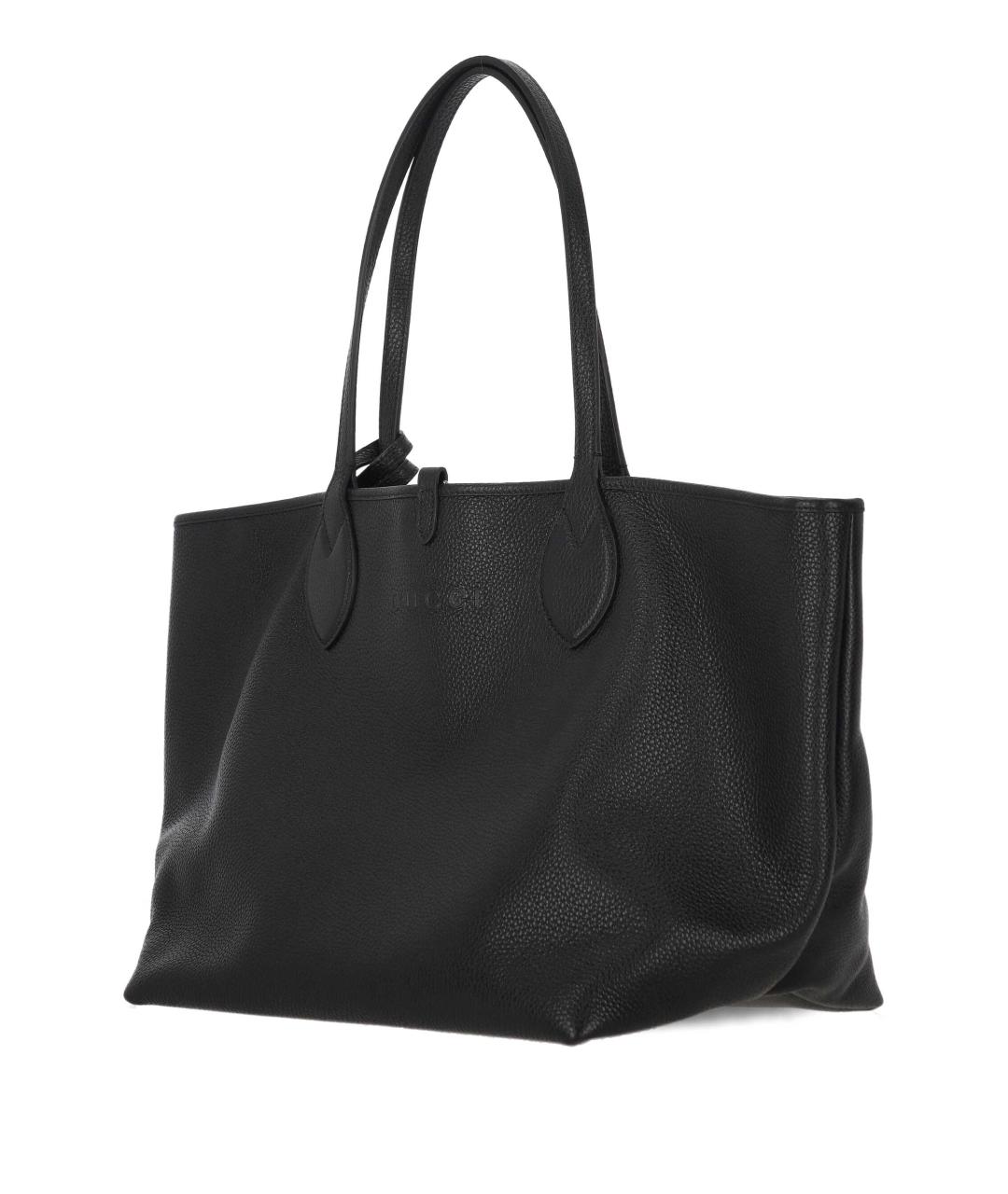 GUCCI Черная кожаная сумка тоут, фото 2