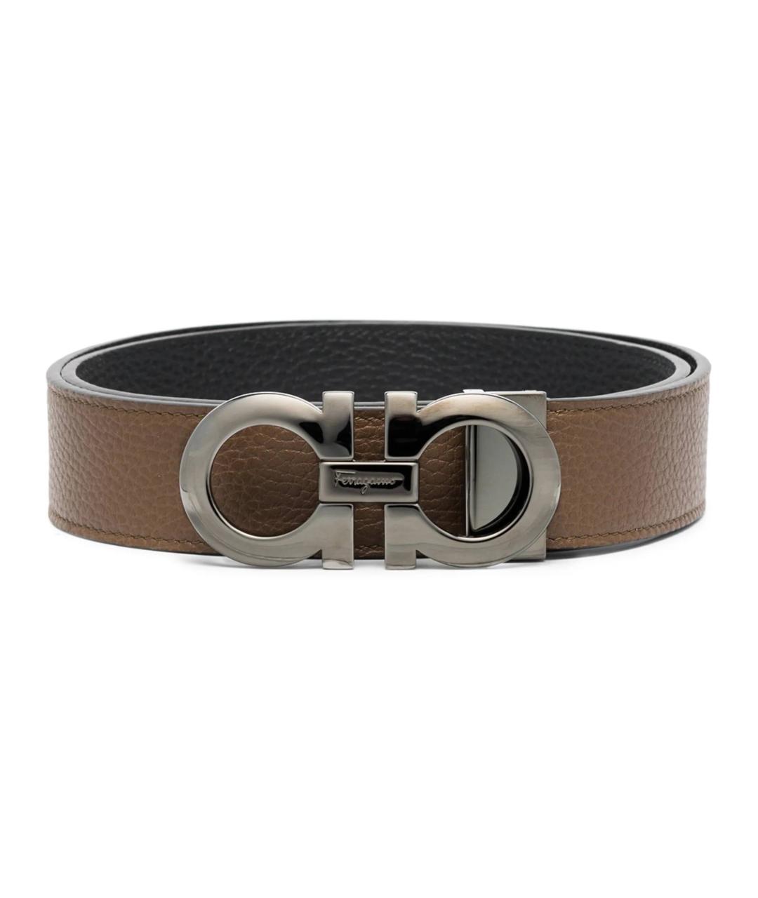 FERRAGAMO Коричневый кожаный ремень, фото 1