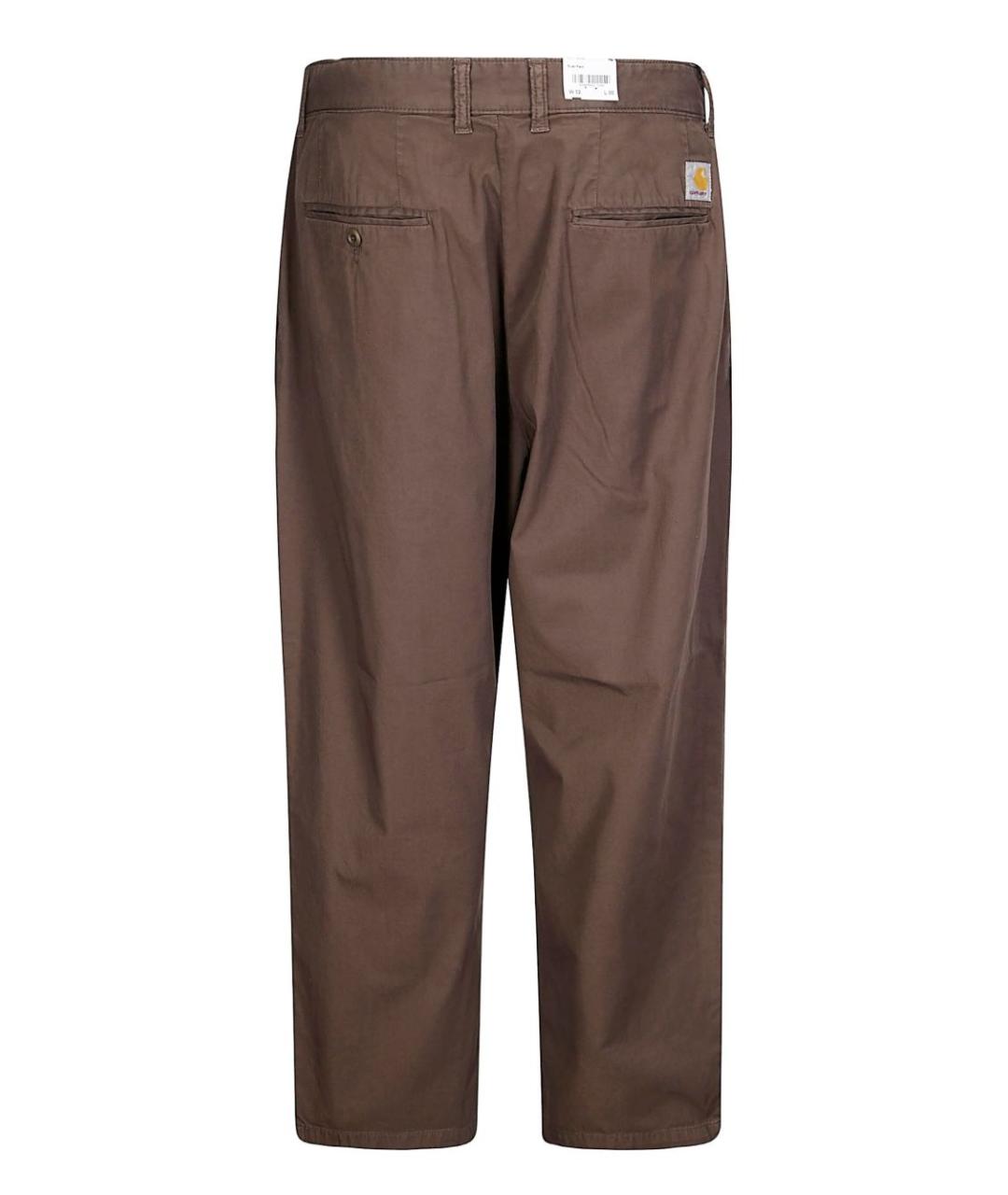CARHARTT WIP Коричневые хлопковые повседневные брюки, фото 3