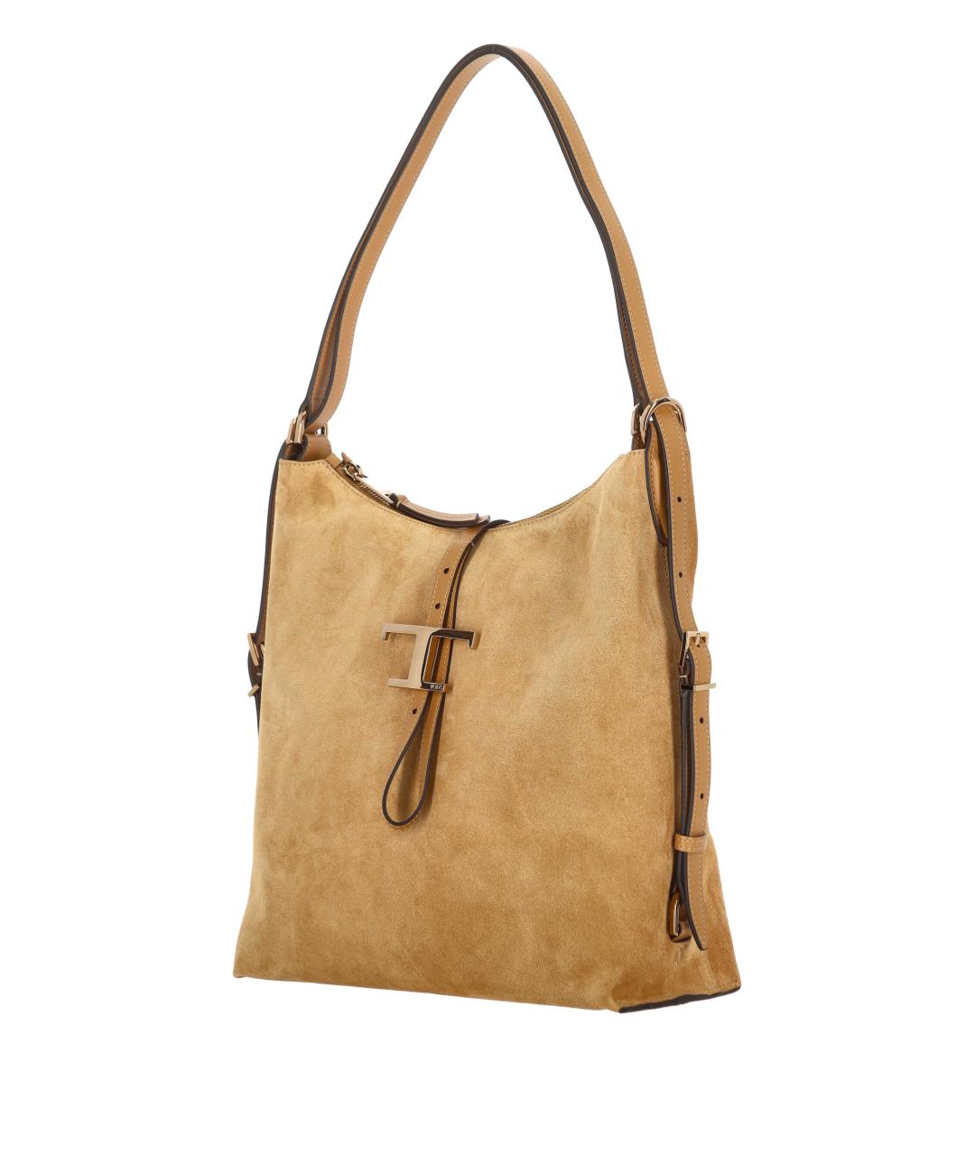 TOD'S Горчичная замшевая сумка через плечо, фото 2