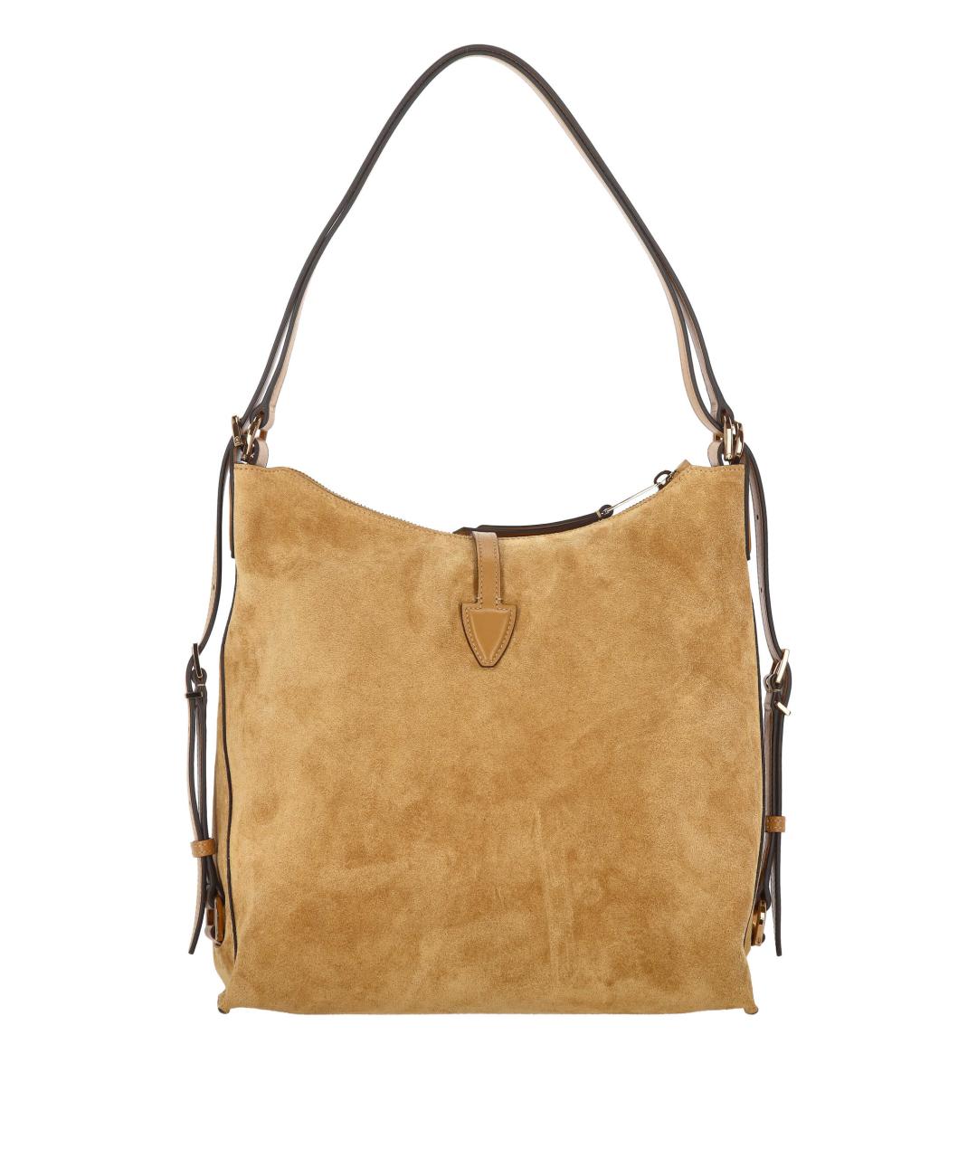 TOD'S Горчичная замшевая сумка через плечо, фото 3