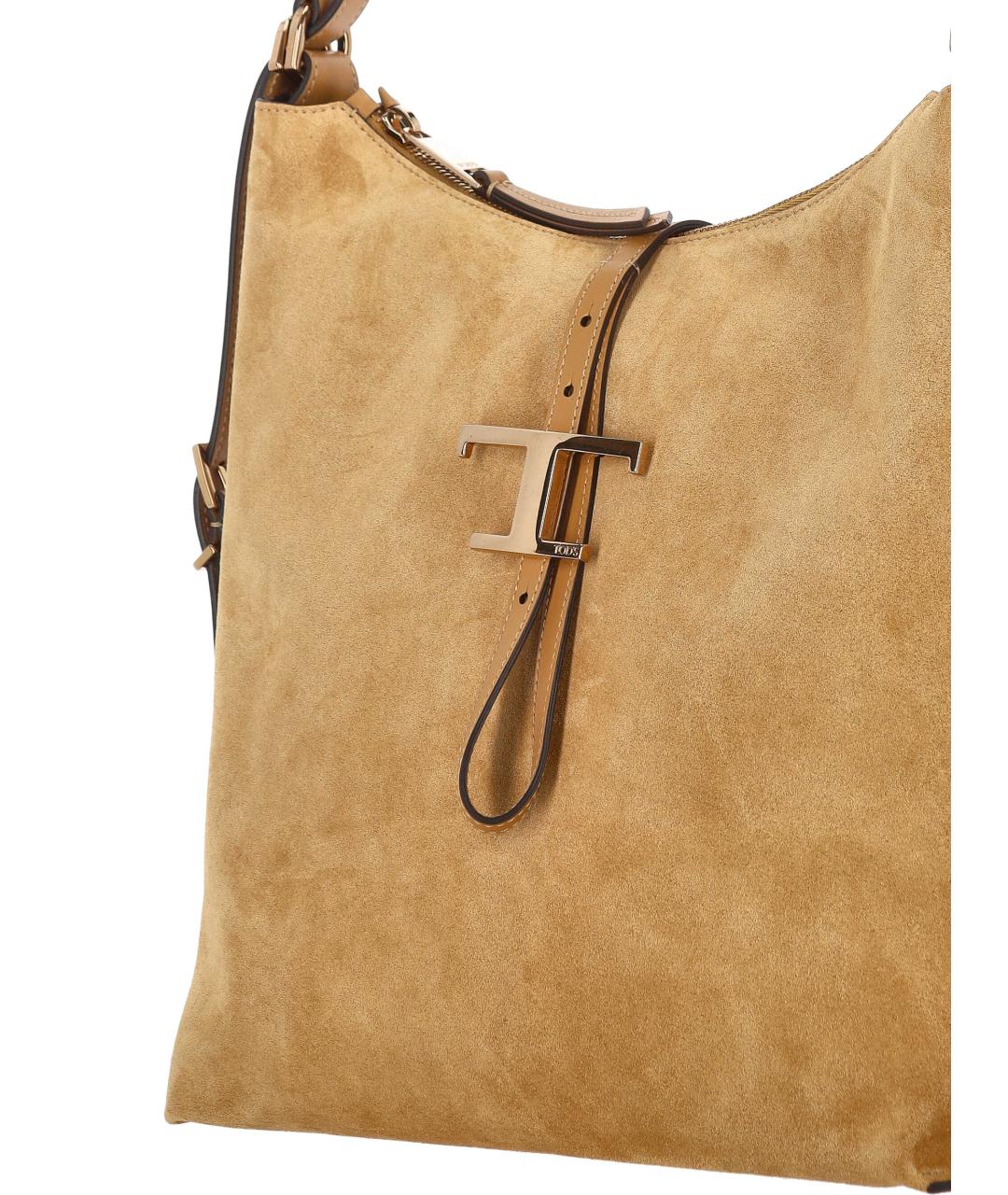 TOD'S Горчичная замшевая сумка через плечо, фото 4