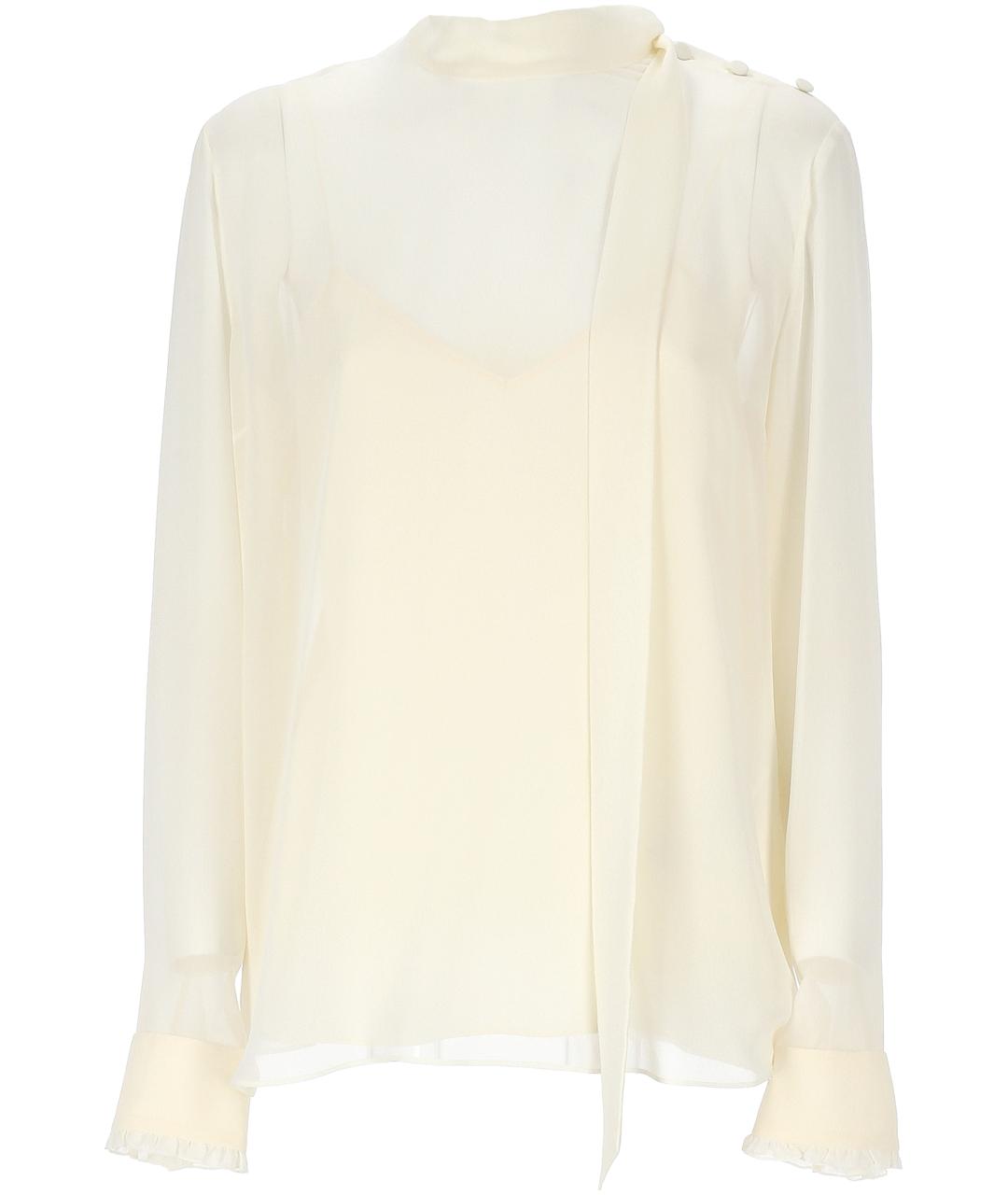 GUCCI Белая шелковая блузы, фото 1