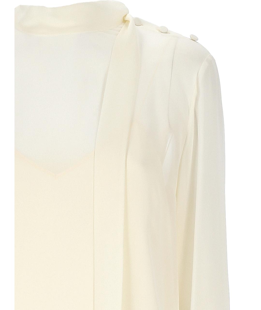 GUCCI Белая шелковая блузы, фото 2