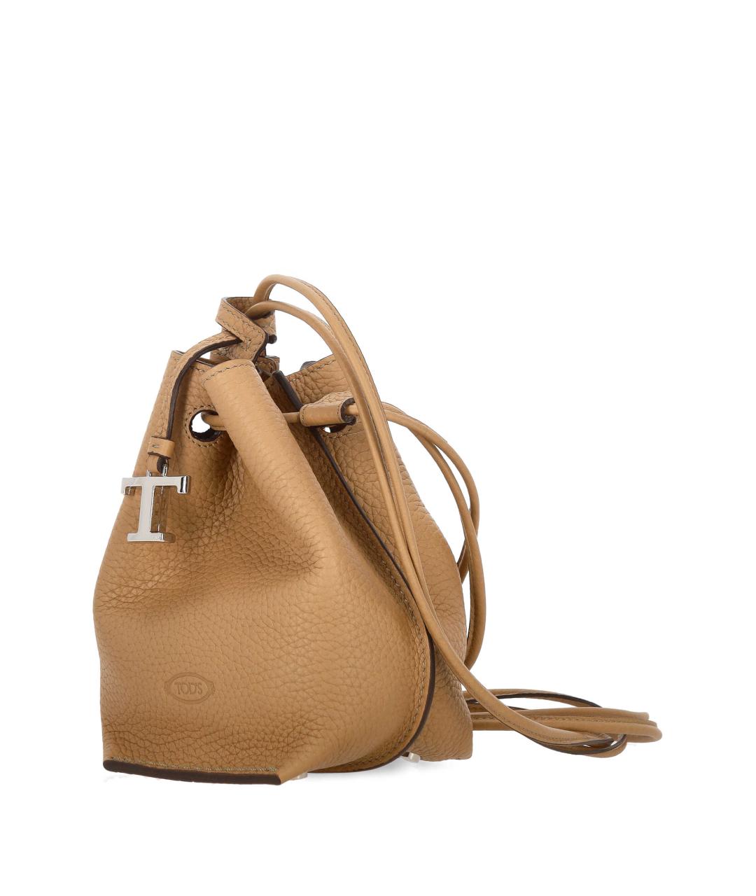 TOD'S Горчичная кожаная сумка через плечо, фото 2