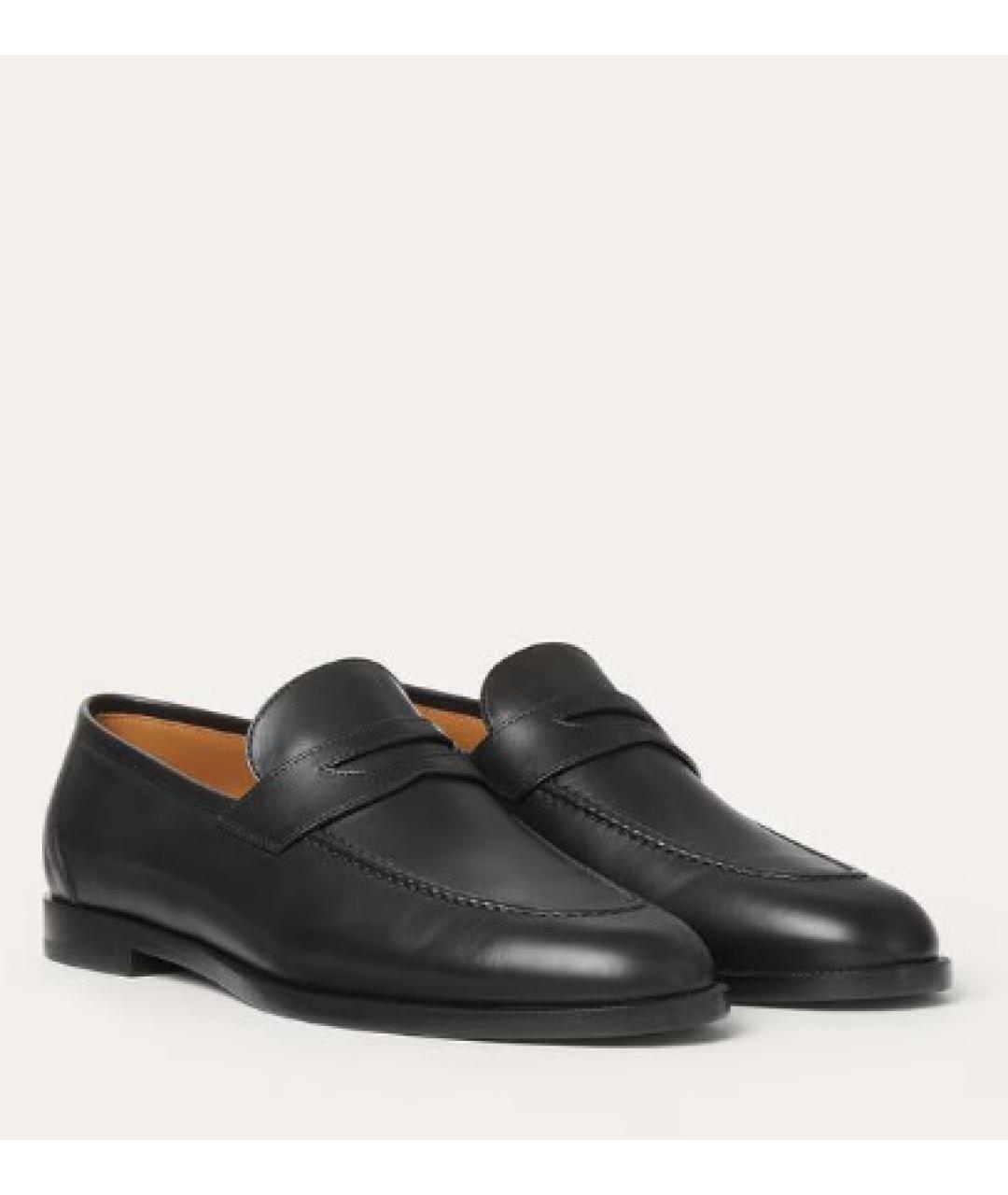 LORO PIANA Черные кожаные лоферы, фото 2