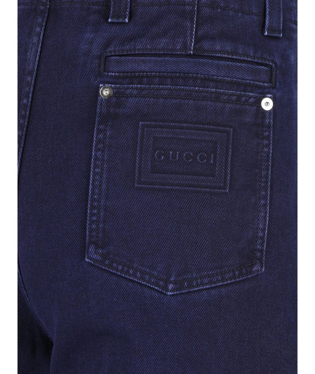 GUCCI Синие хлопковые повседневные брюки, фото 4