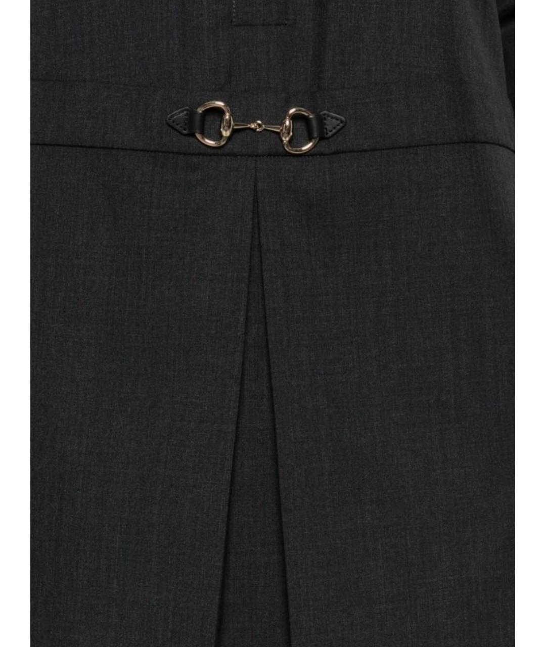 GUCCI Антрацитовое шерстяное повседневное платье, фото 2