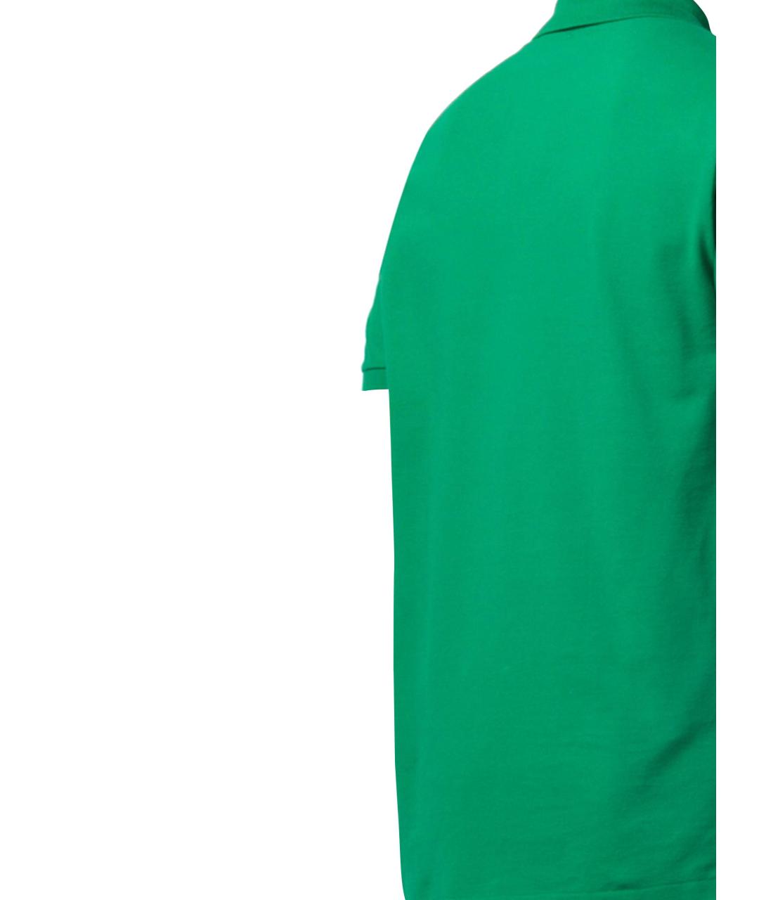 POLO RALPH LAUREN Зеленые хлопковое поло с коротким рукавом, фото 3