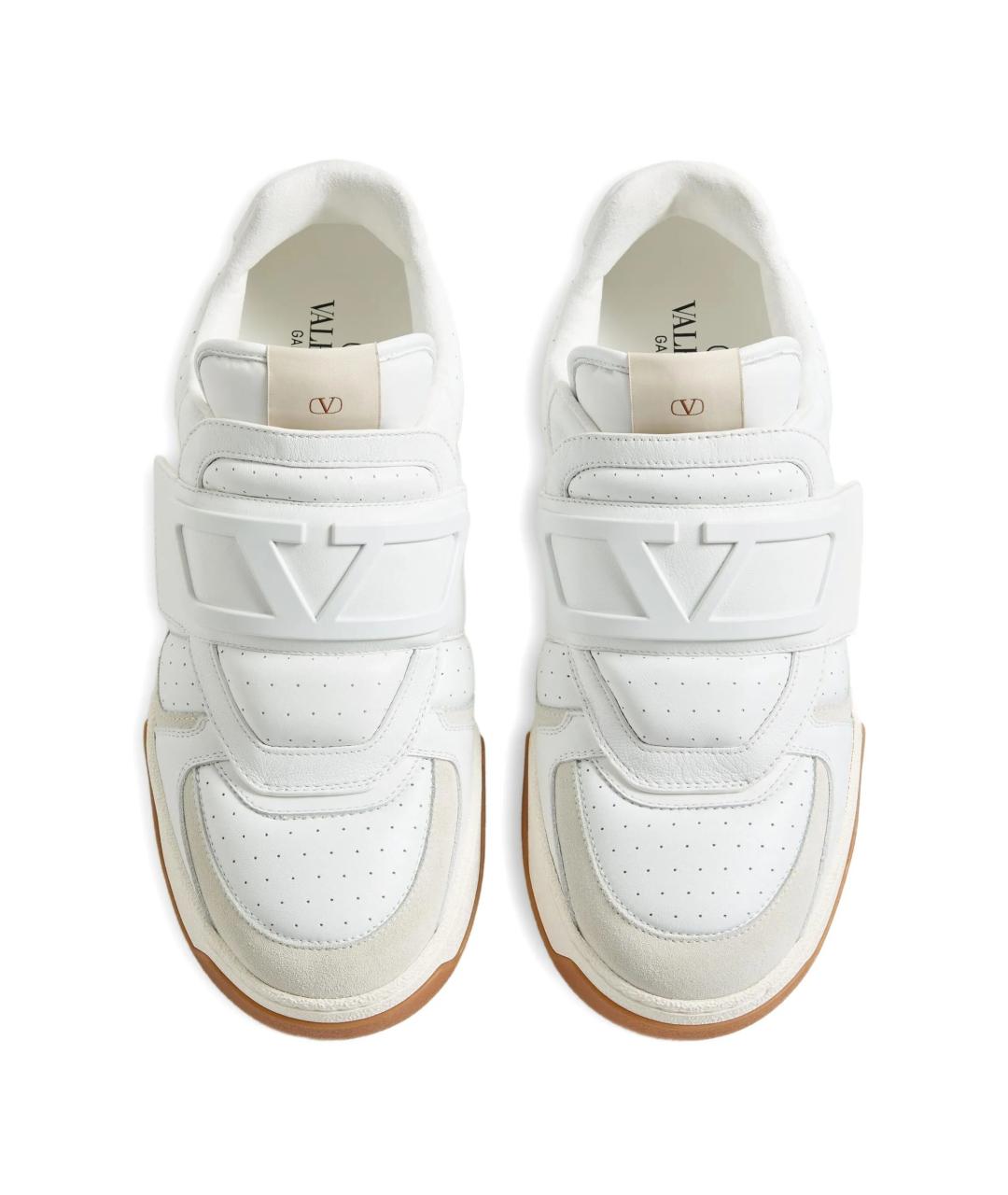 VALENTINO Белые кожаные низкие кроссовки / кеды, фото 4