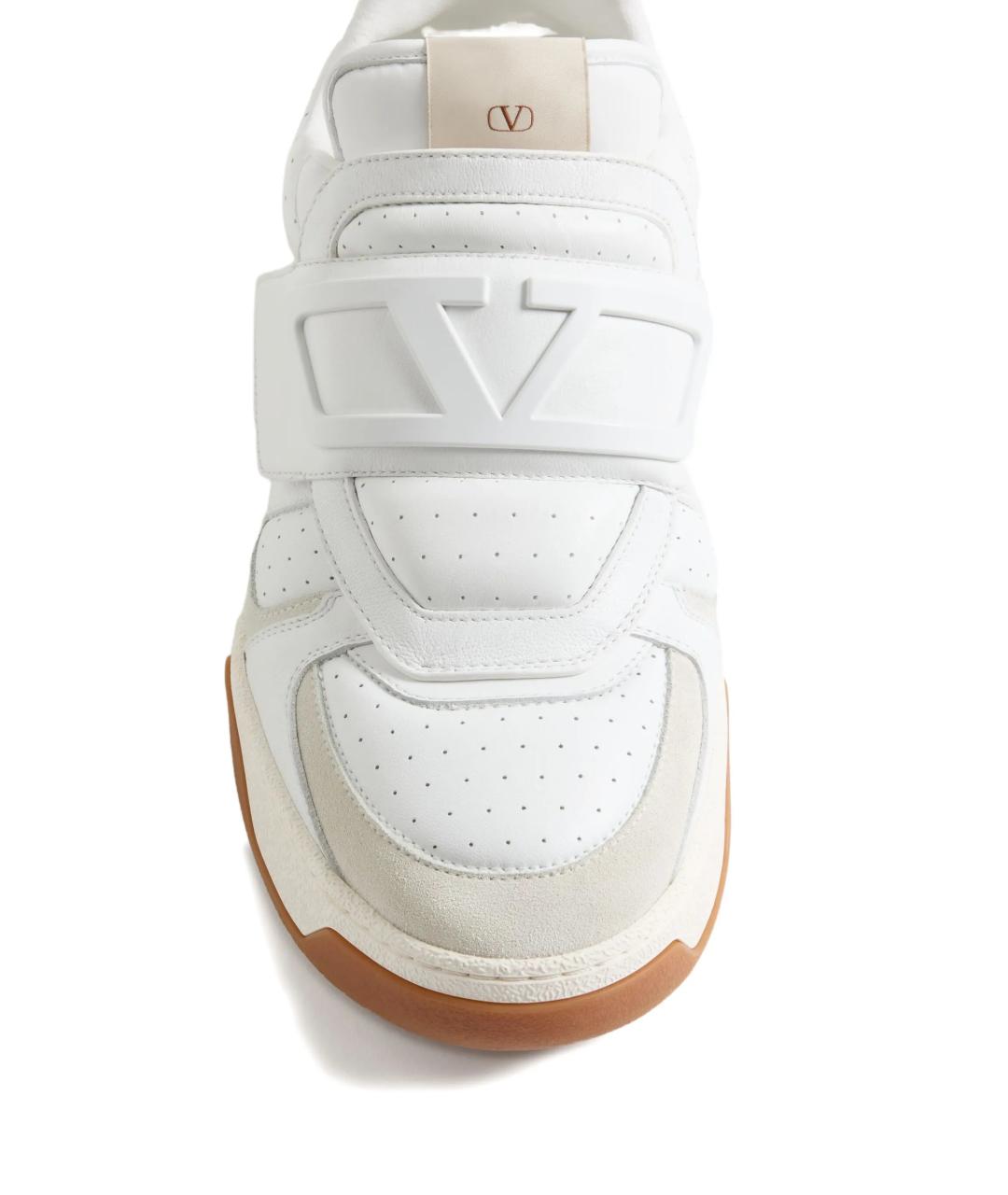 VALENTINO Белые кожаные низкие кроссовки / кеды, фото 5
