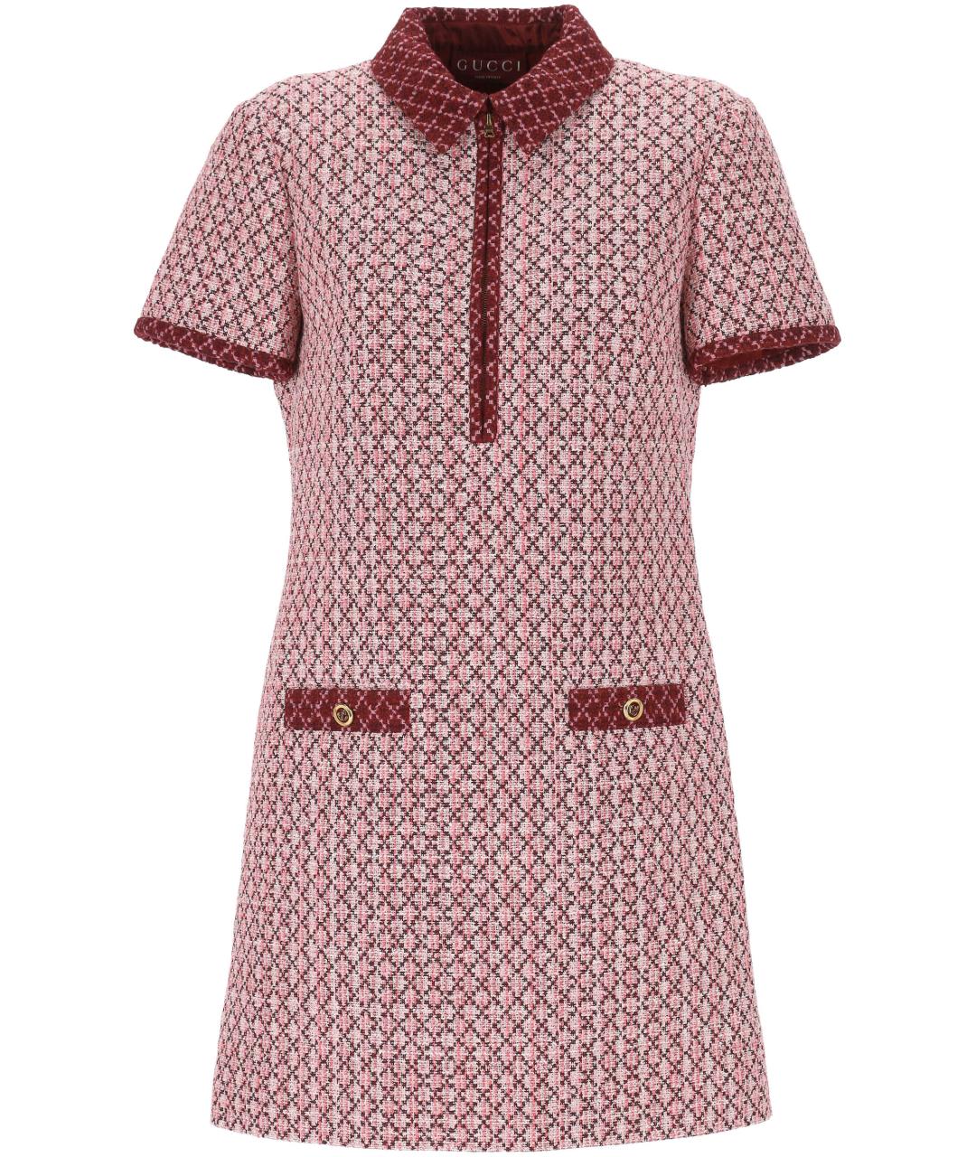 GUCCI Розовое хлопковое повседневное платье, фото 1
