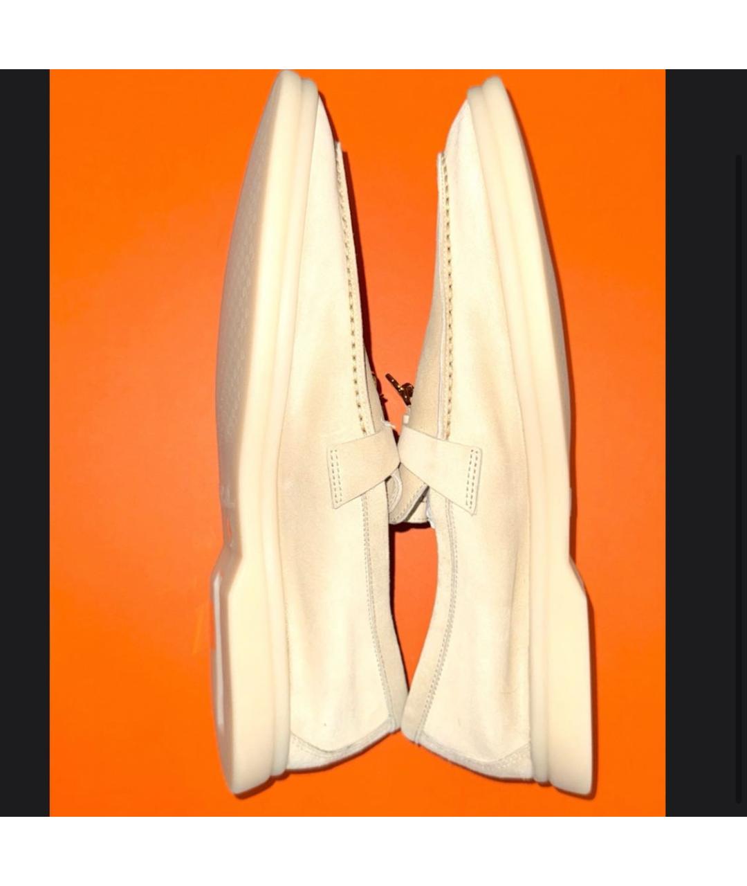 LORO PIANA Бежевые замшевые лоферы, фото 4