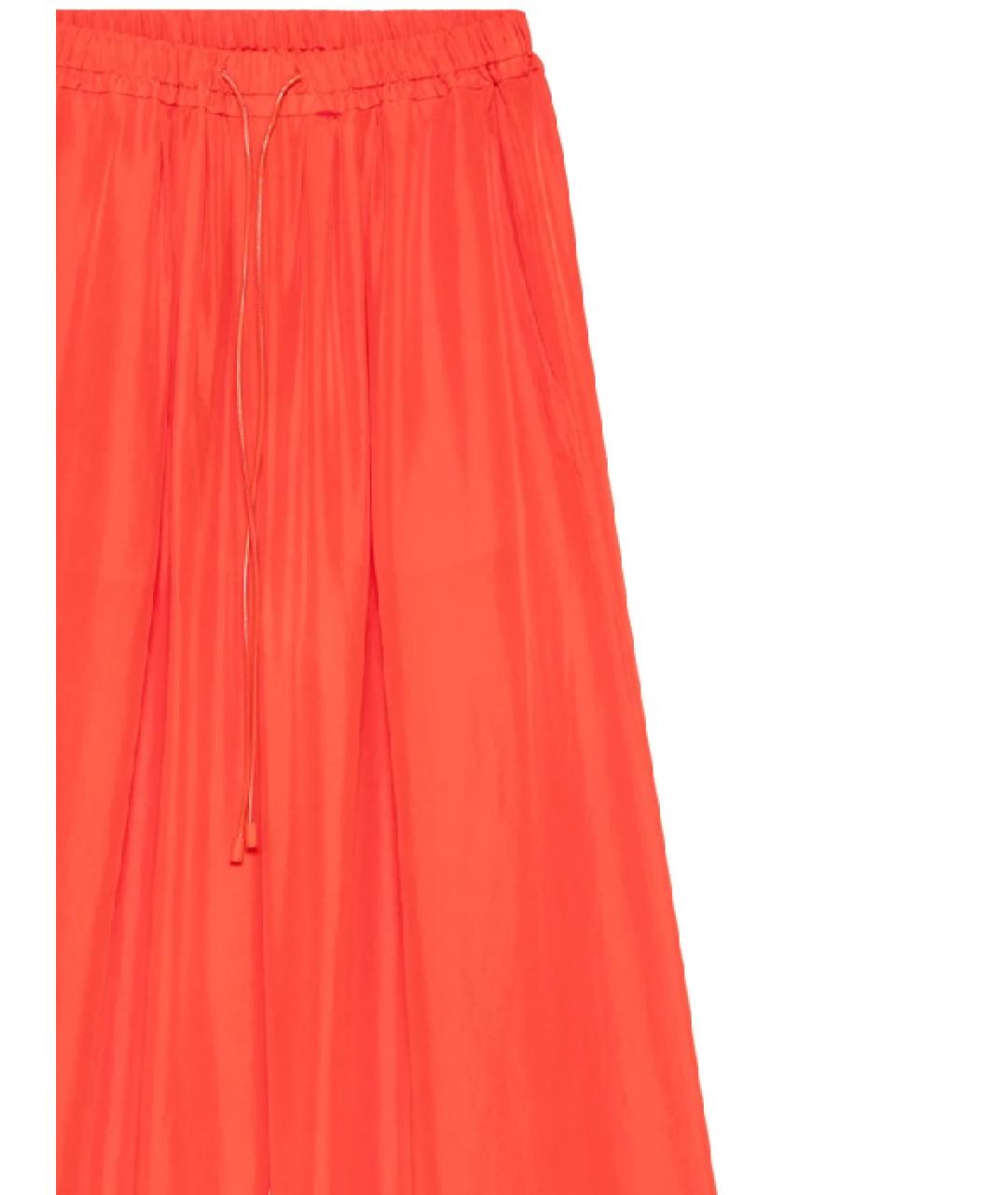 FORTE FORTE Оранжевое шелковые прямые брюки, фото 2