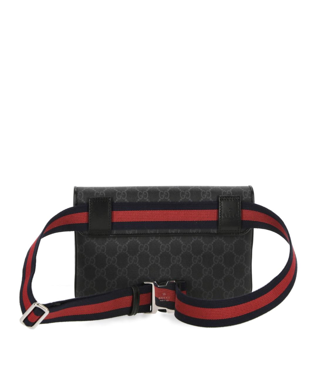 GUCCI Черная поясная сумка из искусственной кожи, фото 3