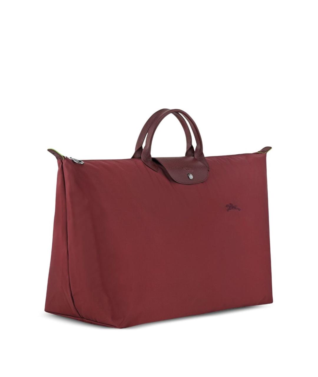 LONGCHAMP Бордовая тканевая сумка тоут, фото 2