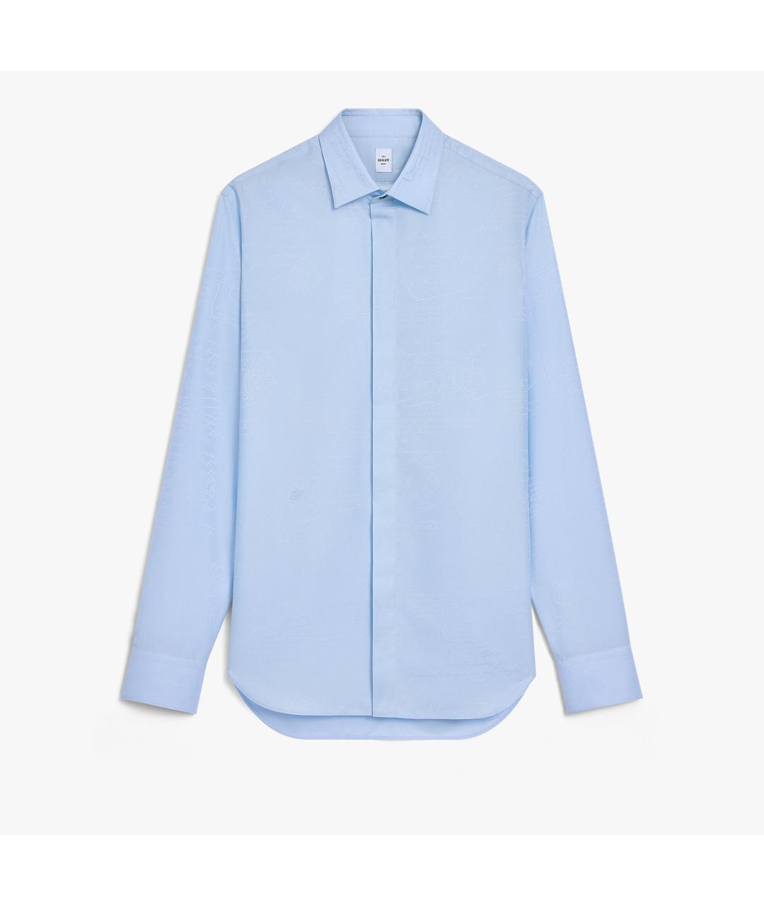 BERLUTI Синяя хлопковая кэжуал рубашка, фото 3