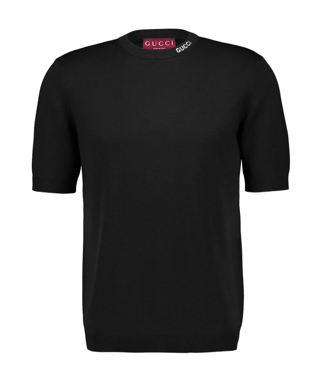 GUCCI Черная хлопковая футболка, фото 1