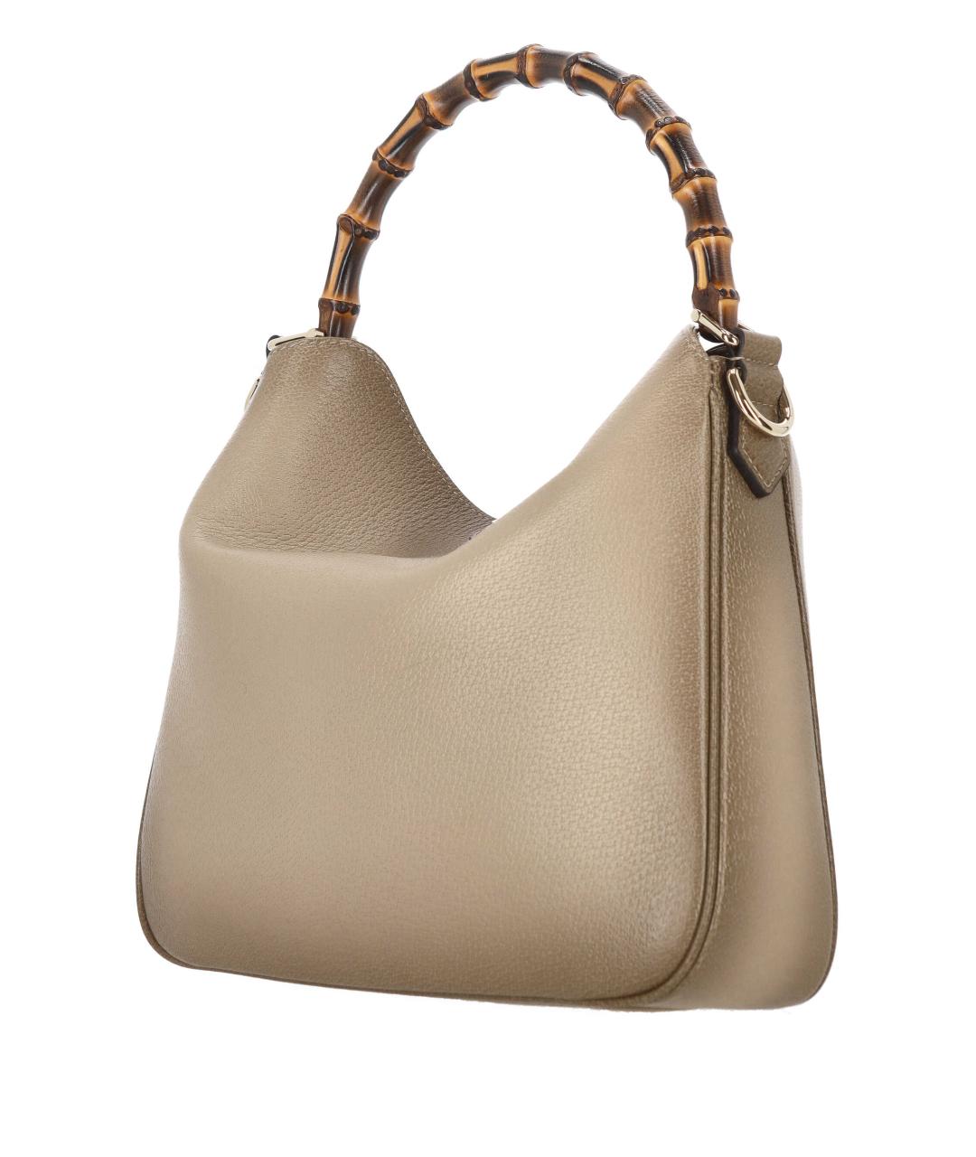 GUCCI Бежевая кожаная сумка через плечо, фото 3