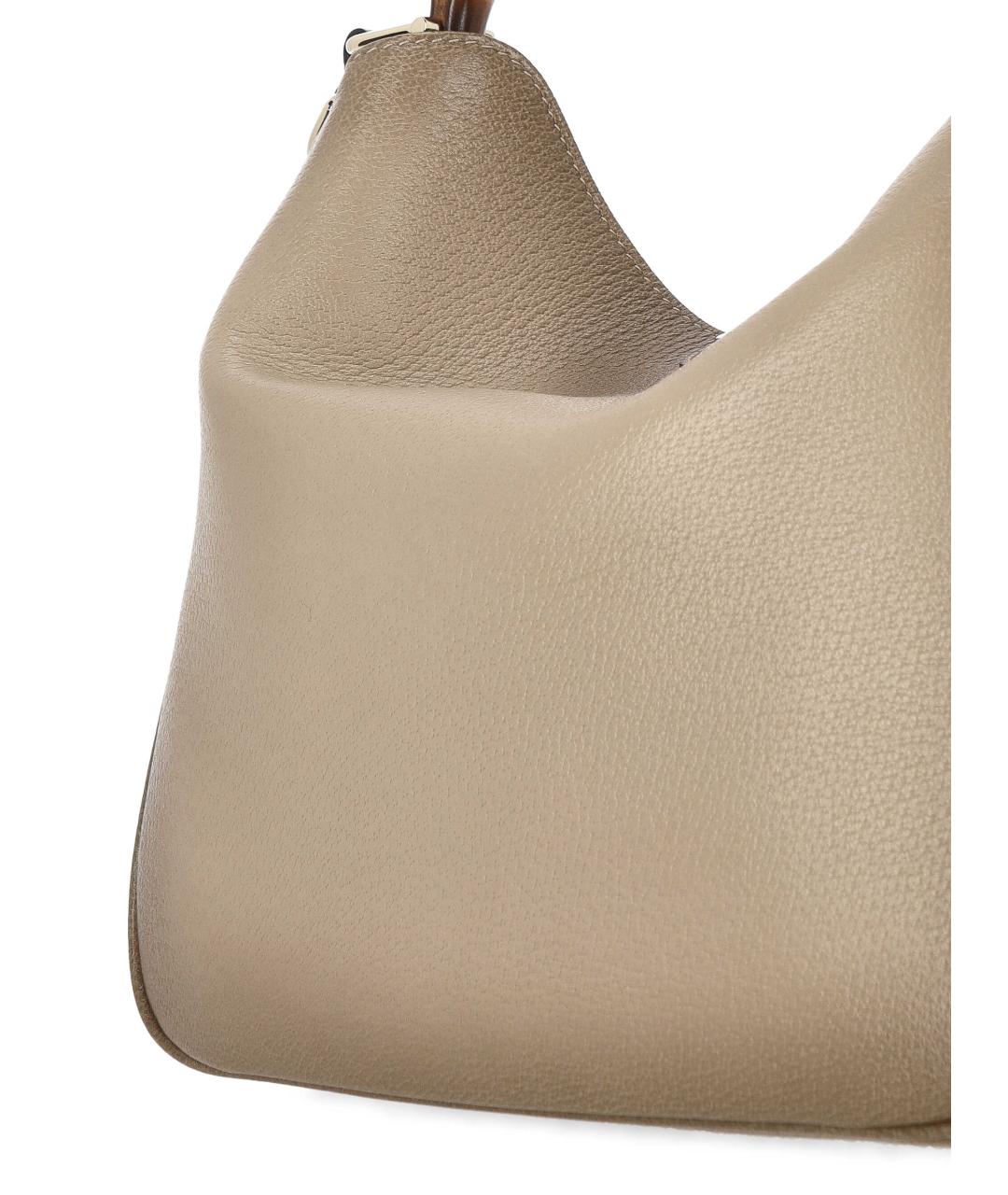 GUCCI Бежевая кожаная сумка через плечо, фото 4