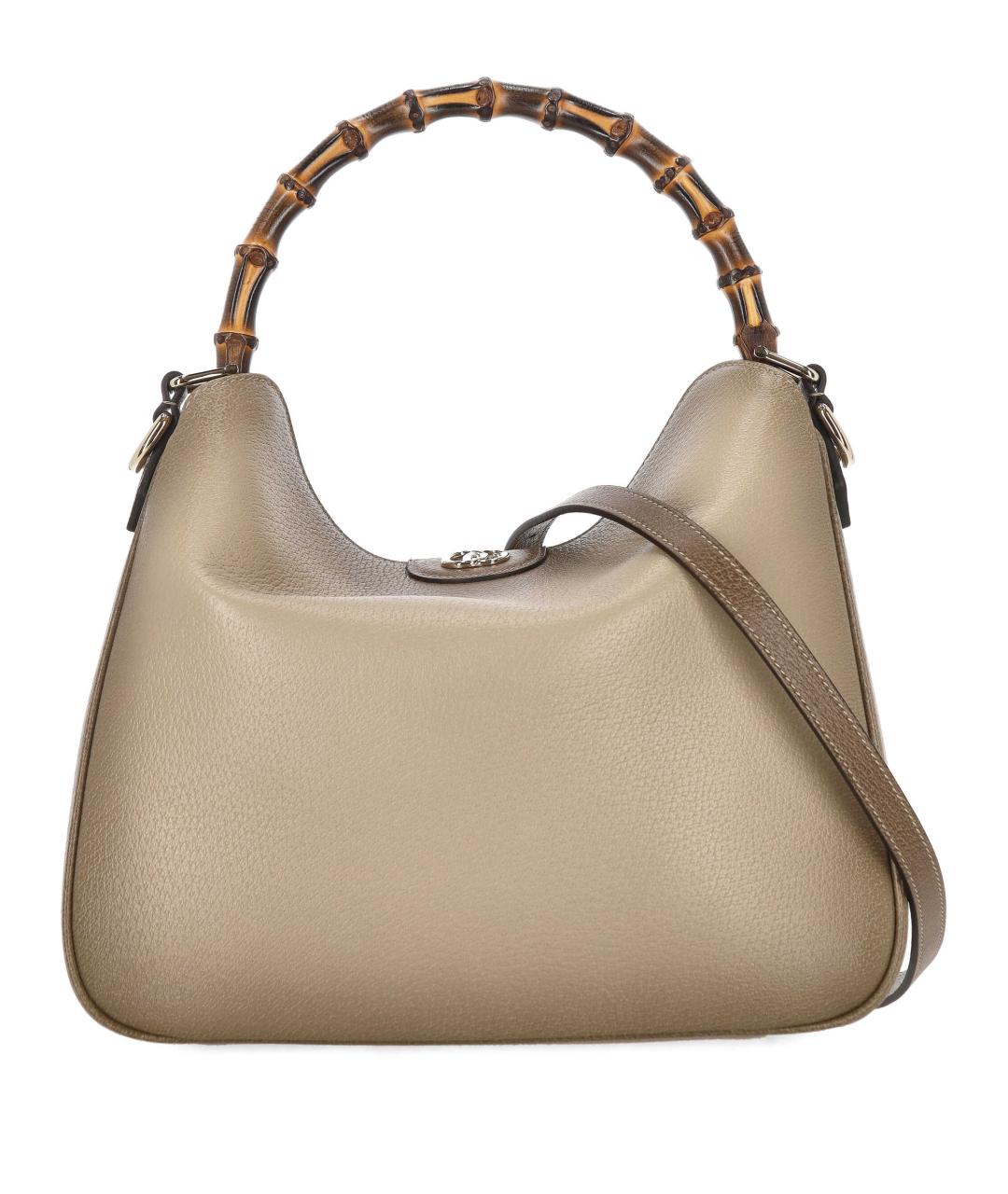 GUCCI Бежевая кожаная сумка через плечо, фото 2