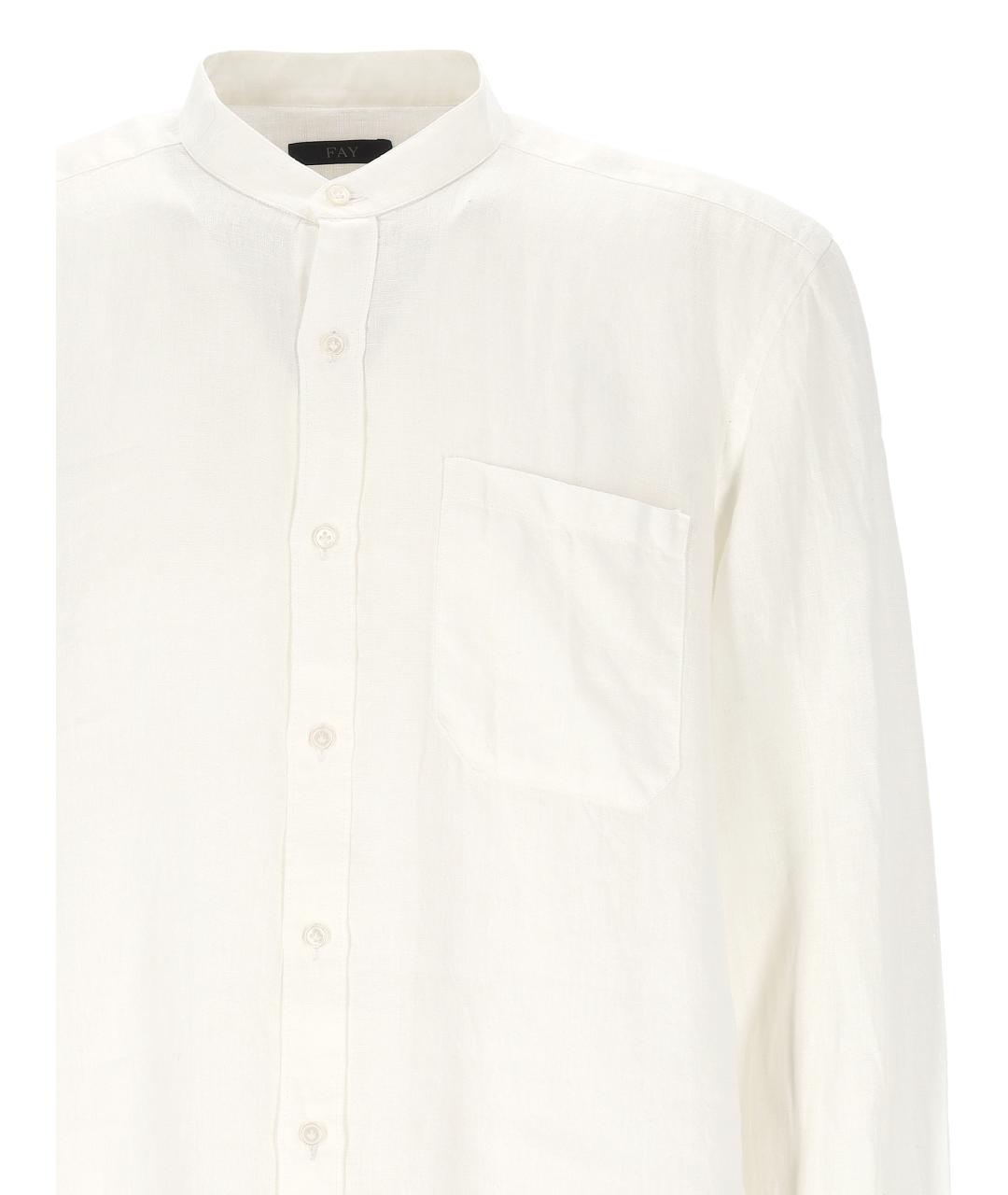 FAY Белая льняная кэжуал рубашка, фото 2