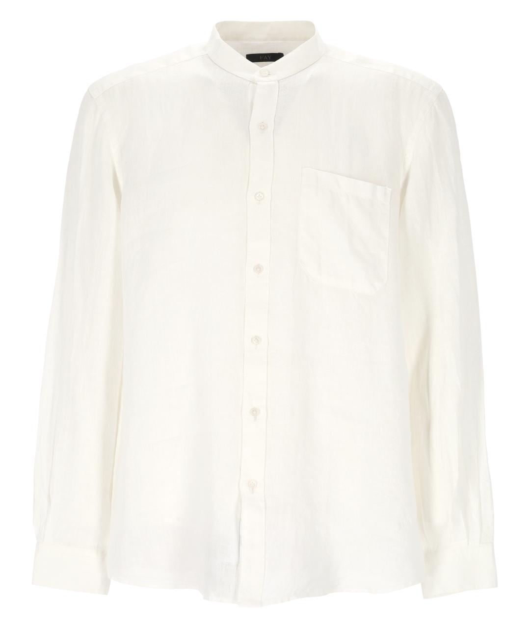 FAY Белая льняная кэжуал рубашка, фото 1