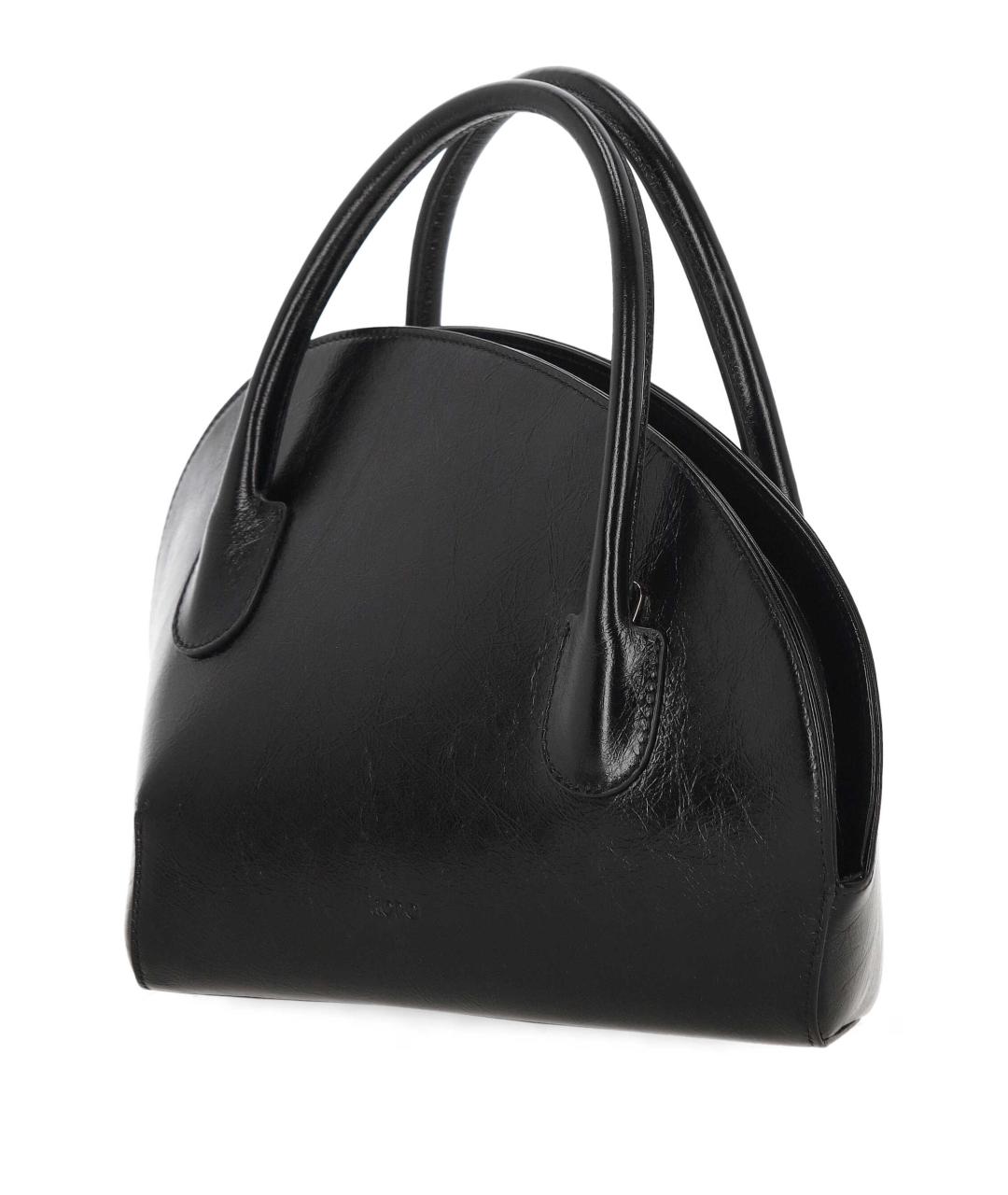 rodo Черная кожаная сумка с короткими ручками, фото 2