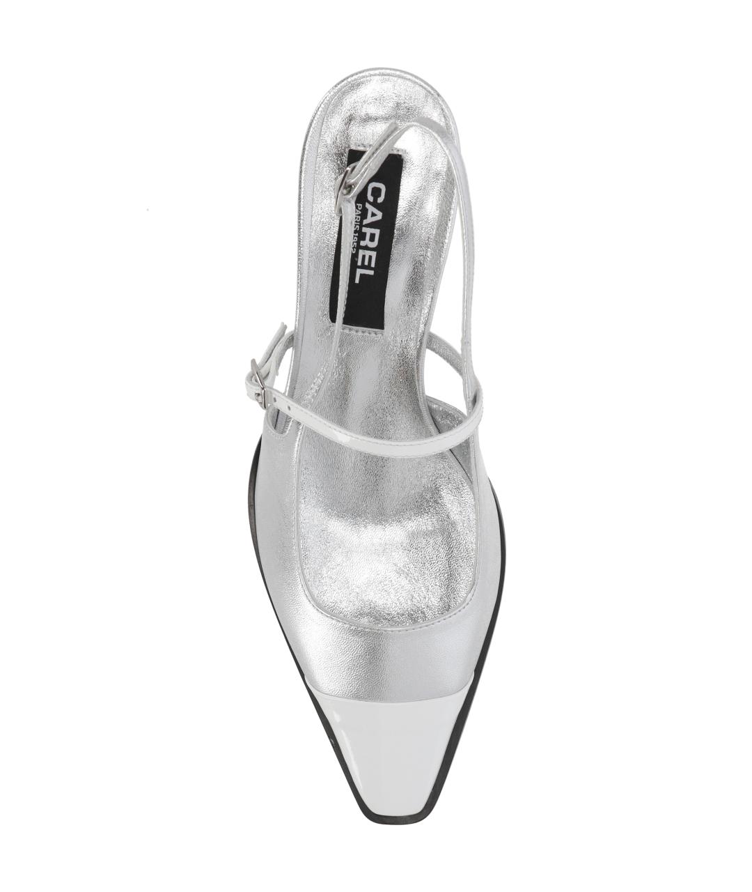 CAREL Серебряные кожаные босоножки, фото 4