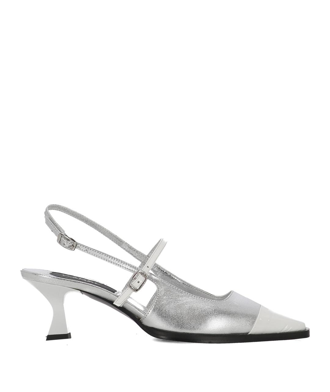 CAREL Серебряные кожаные босоножки, фото 1