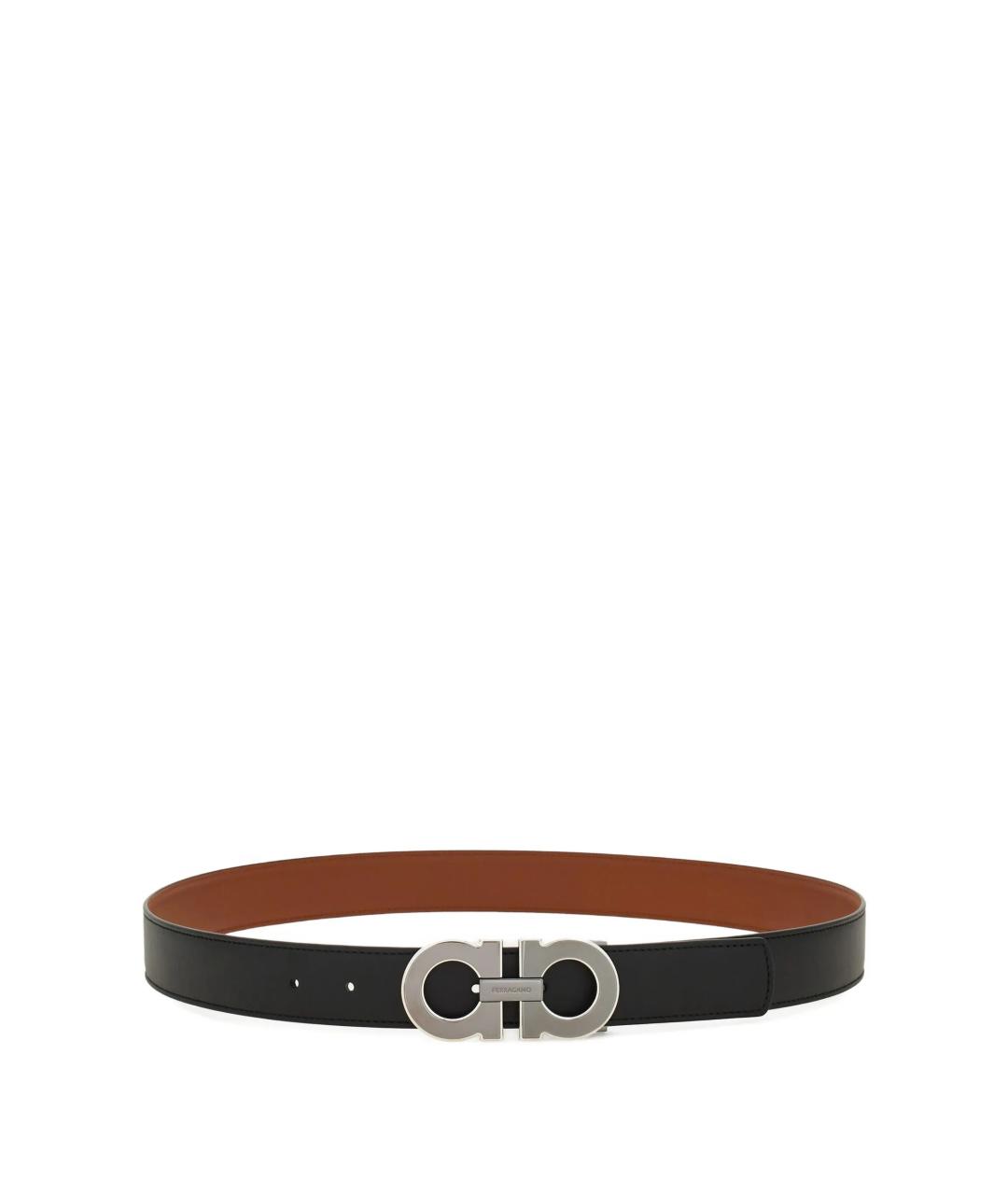 FERRAGAMO Черный кожаный ремень, фото 1