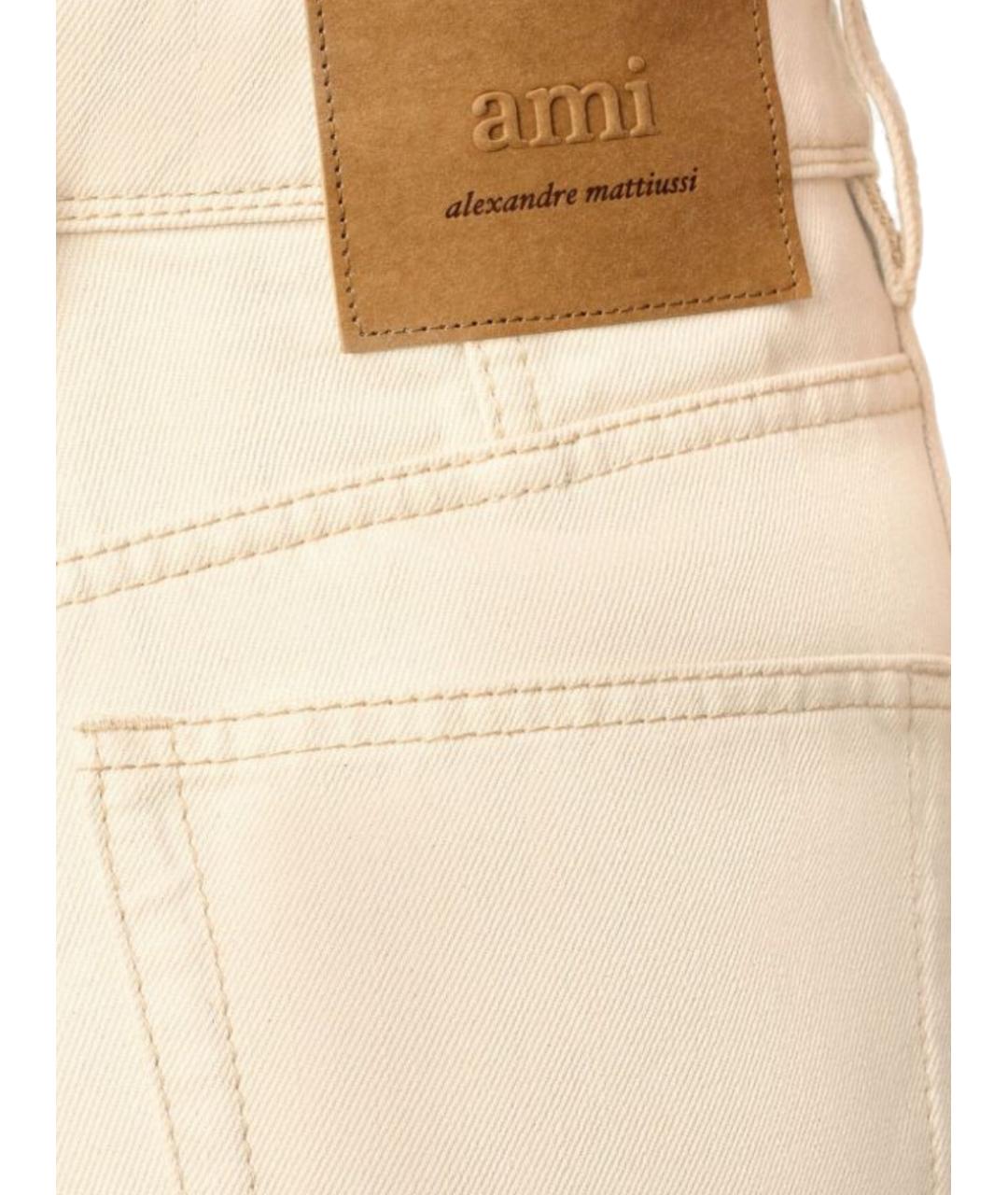 Ami Paris Бежевые хлопковые прямые джинсы, фото 3