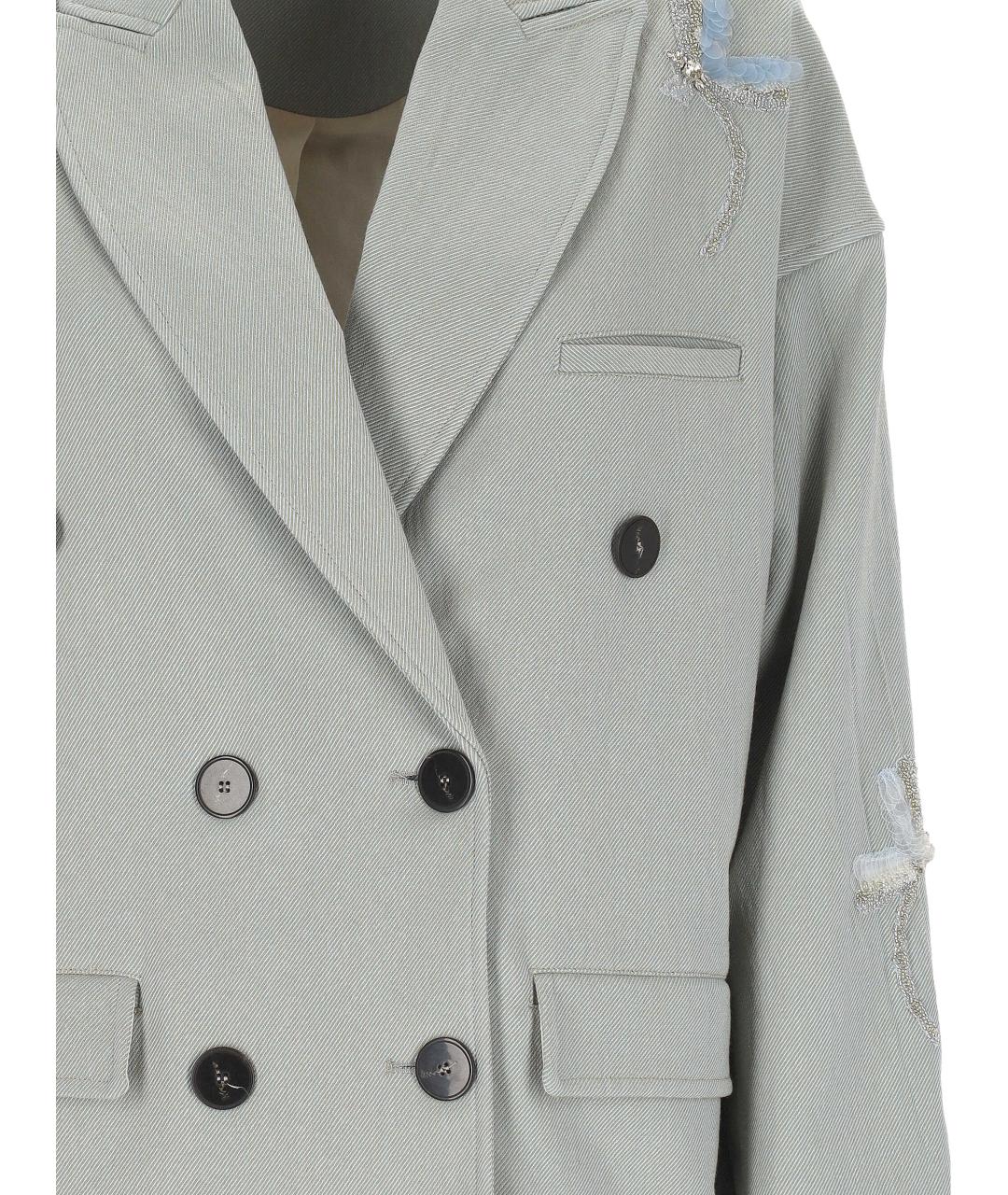 FORTE FORTE Серый хлопковый жакет/пиджак, фото 2