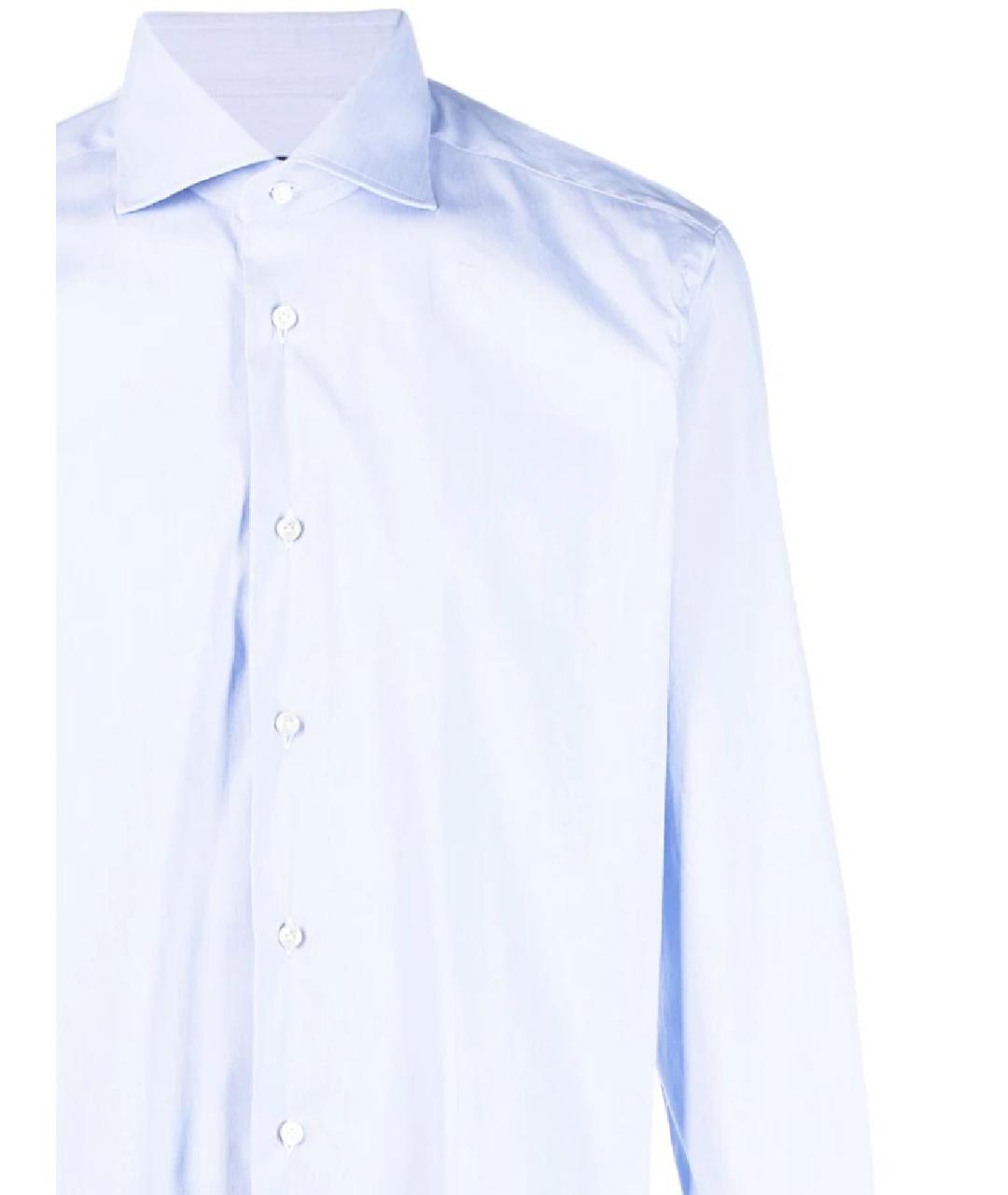 BARBA Голубая хлопковая классическая рубашка, фото 2