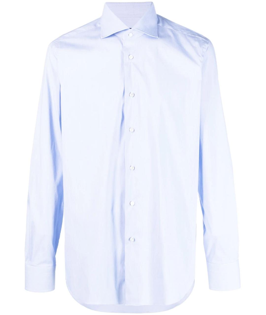 BARBA Голубая хлопковая классическая рубашка, фото 1