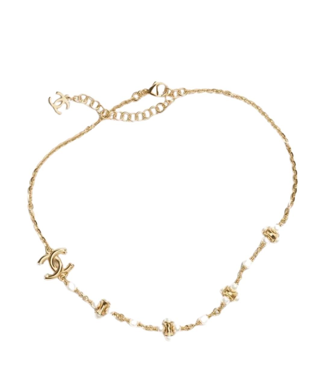 CHANEL Золотой металлический чокер, фото 1