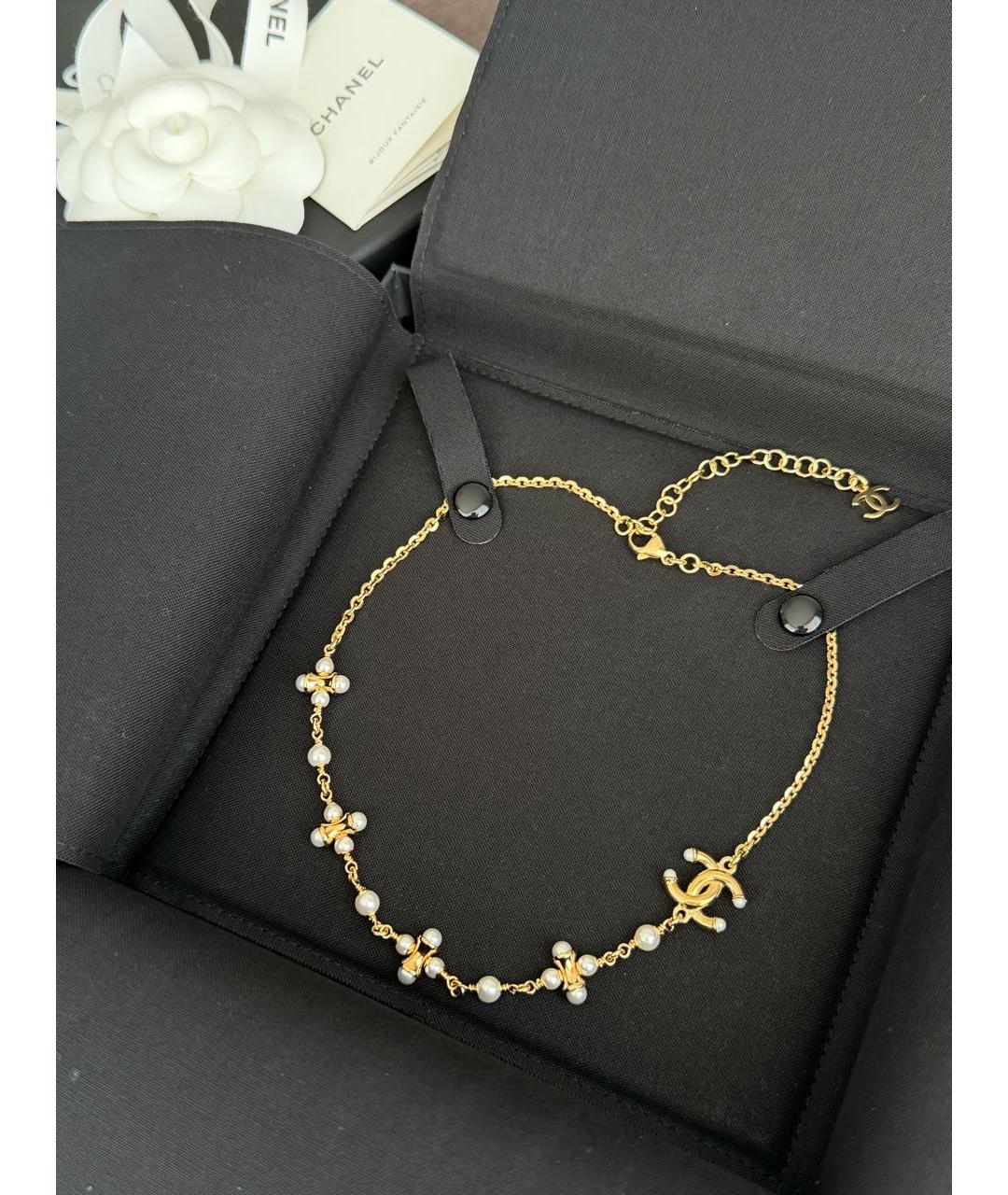 CHANEL Золотой металлический чокер, фото 2