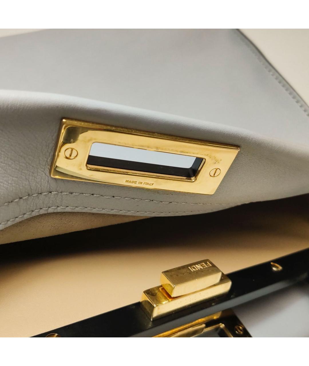 FENDI Голубая кожаная сумка тоут, фото 8