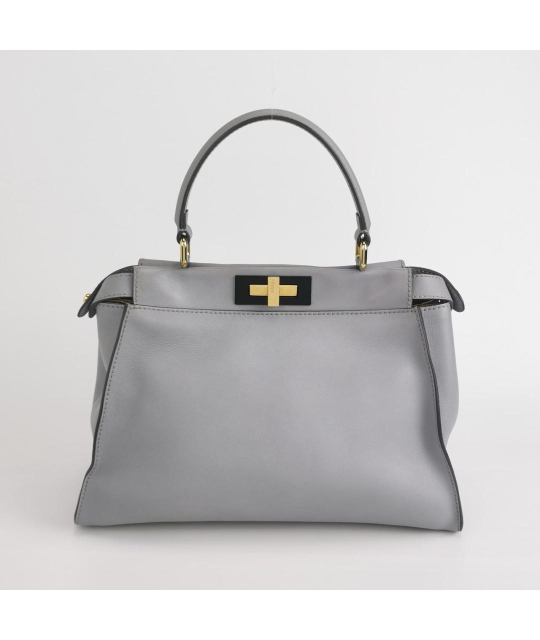 FENDI Голубая кожаная сумка тоут, фото 4