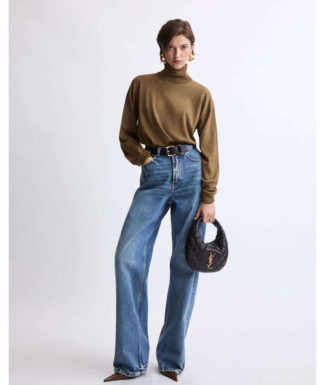 SAINT LAURENT Черная кожаная сумка с короткими ручками, фото 4