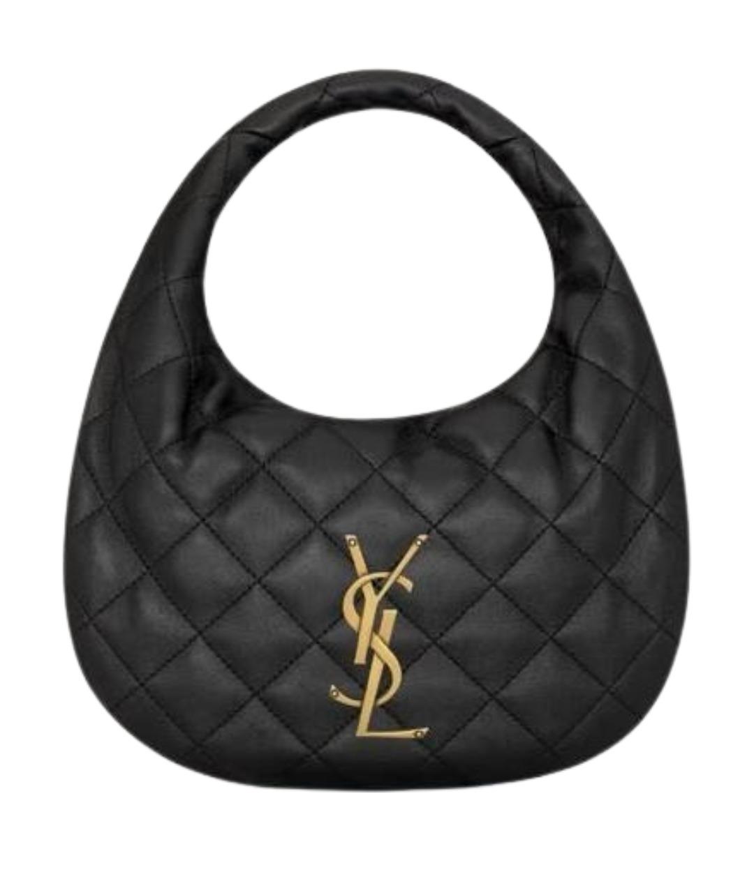 SAINT LAURENT Черная кожаная сумка с короткими ручками, фото 1