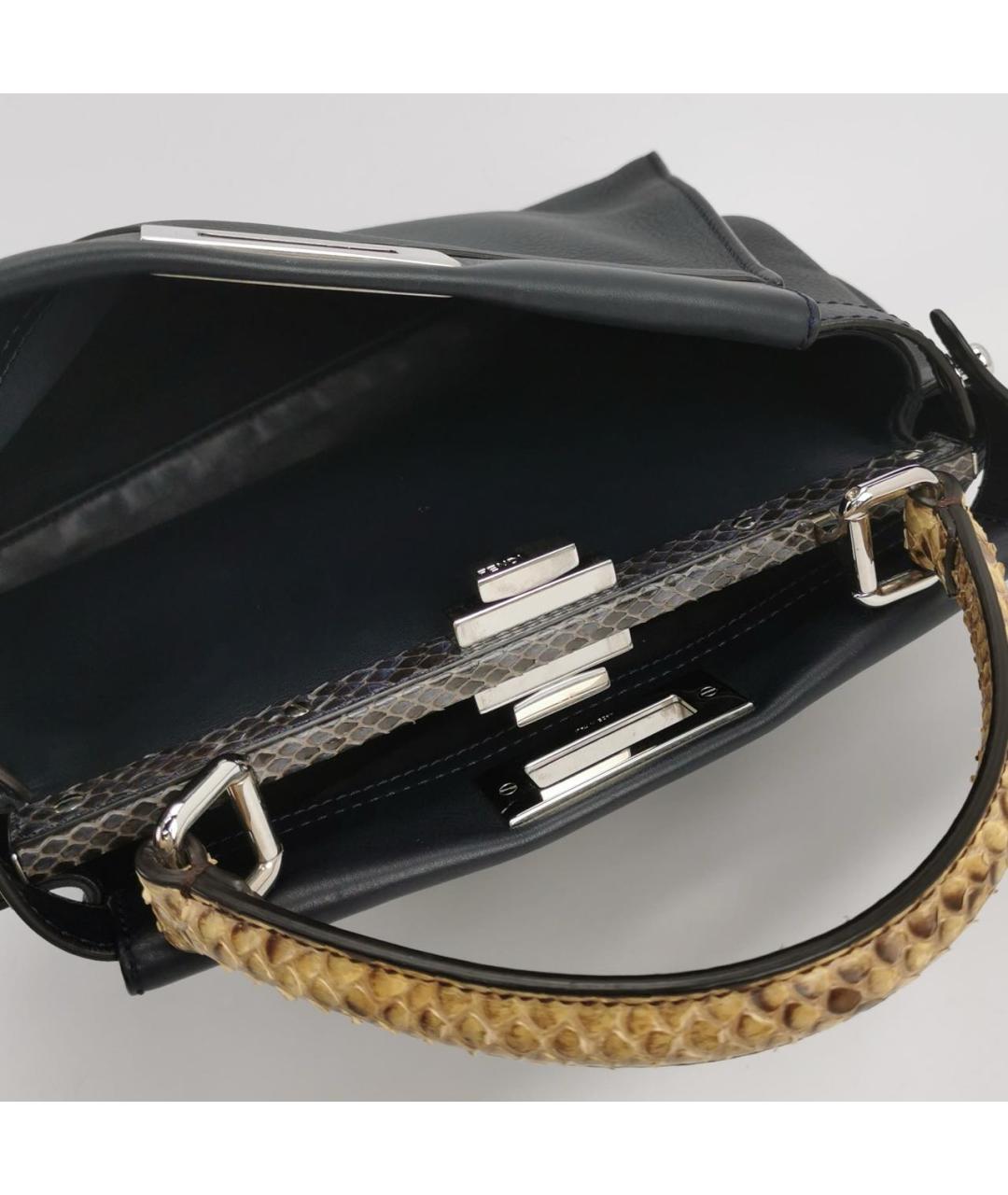 FENDI Черная кожаная сумка тоут, фото 6