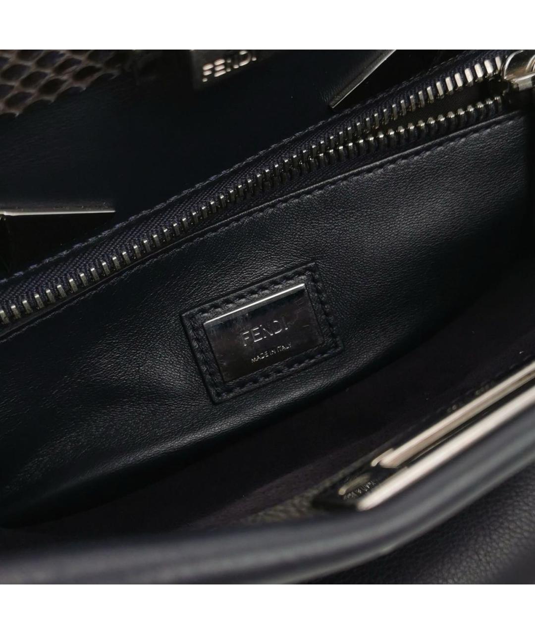 FENDI Черная кожаная сумка тоут, фото 7