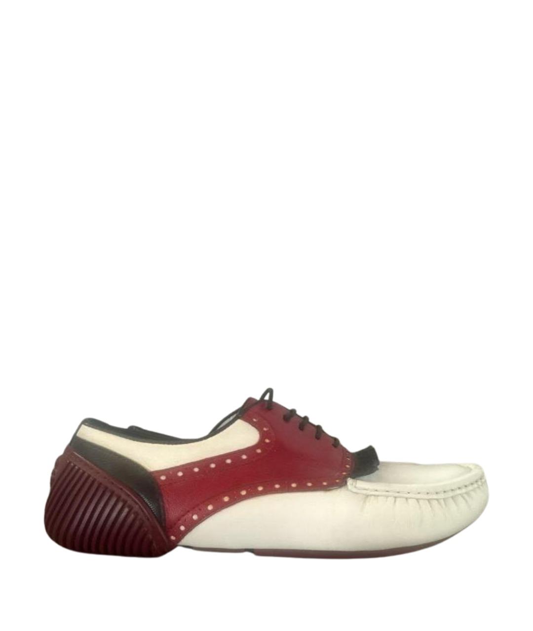 GUCCI Белые кожаные низкие ботинки, фото 1