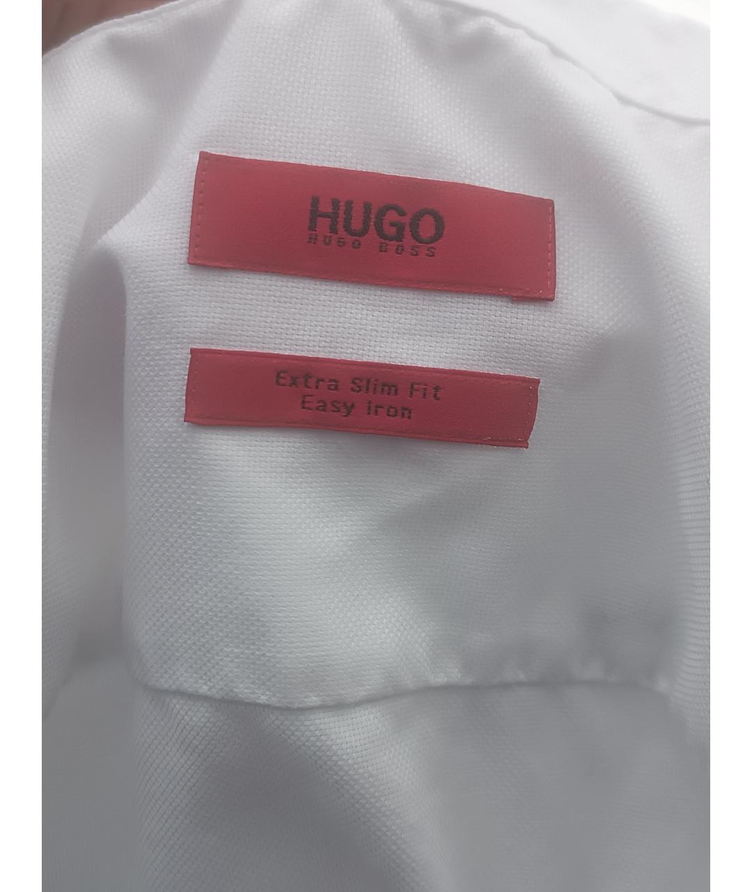 HUGO BOSS Белая хлопковая классическая рубашка, фото 3