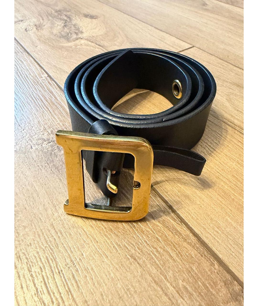 CHRISTIAN DIOR Черный кожаный ремень, фото 6