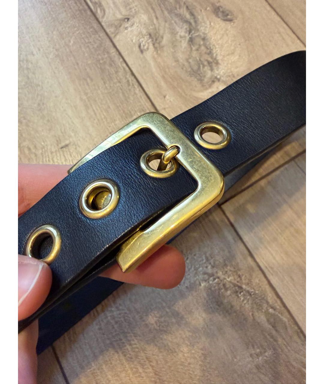 CHRISTIAN DIOR Черный кожаный ремень, фото 2