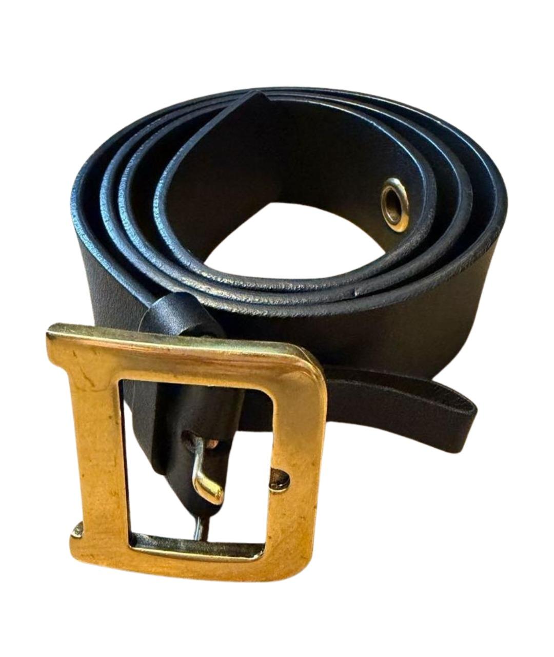 CHRISTIAN DIOR Черный кожаный ремень, фото 1