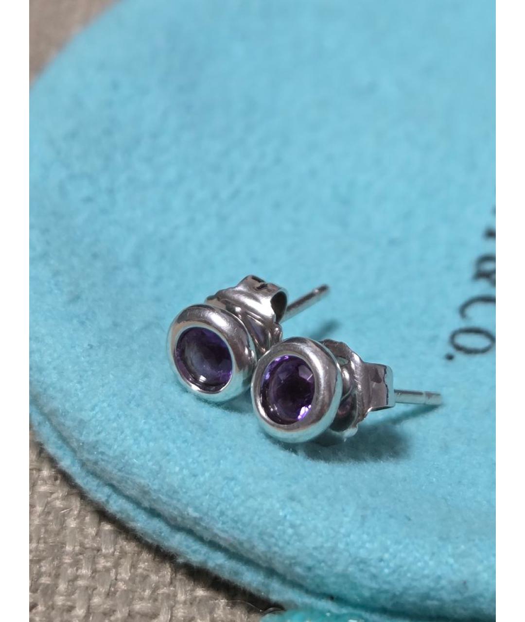 TIFFANY&CO Фиолетовые серебряные серьги, фото 5
